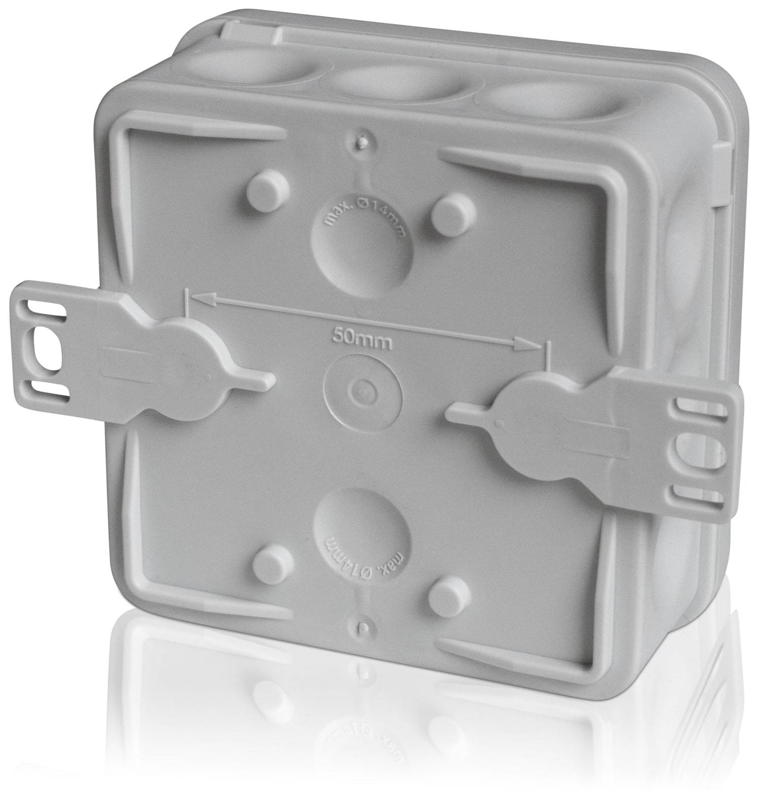 F-TRONIC Abzweigkasten E1200, 80x80x37 mm, grau, 10 Stück