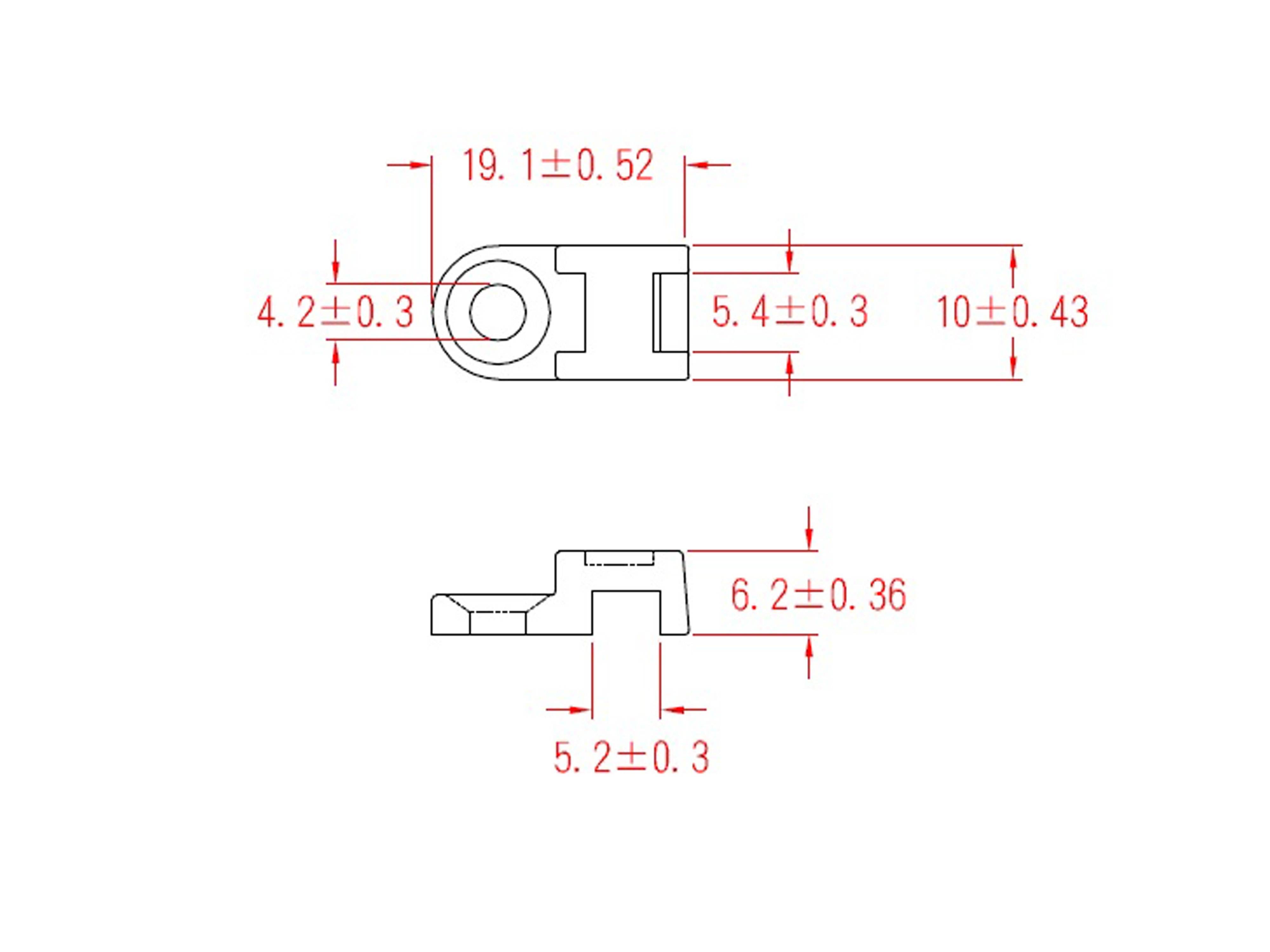 KSS Befestigungssockel schraubbar Polyamid 6.6, Natur, Befestigungsloch 4,2, L=19,1, B=10, 1 Stück