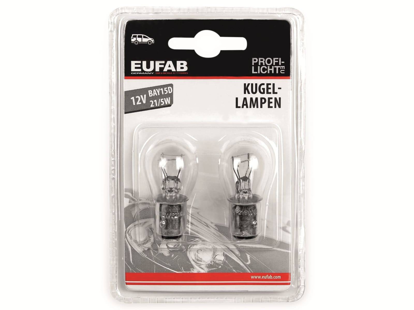 EUFAB KFZ-Glühlampe 12 V, 21/5 W, BAY15D, 2 Stück