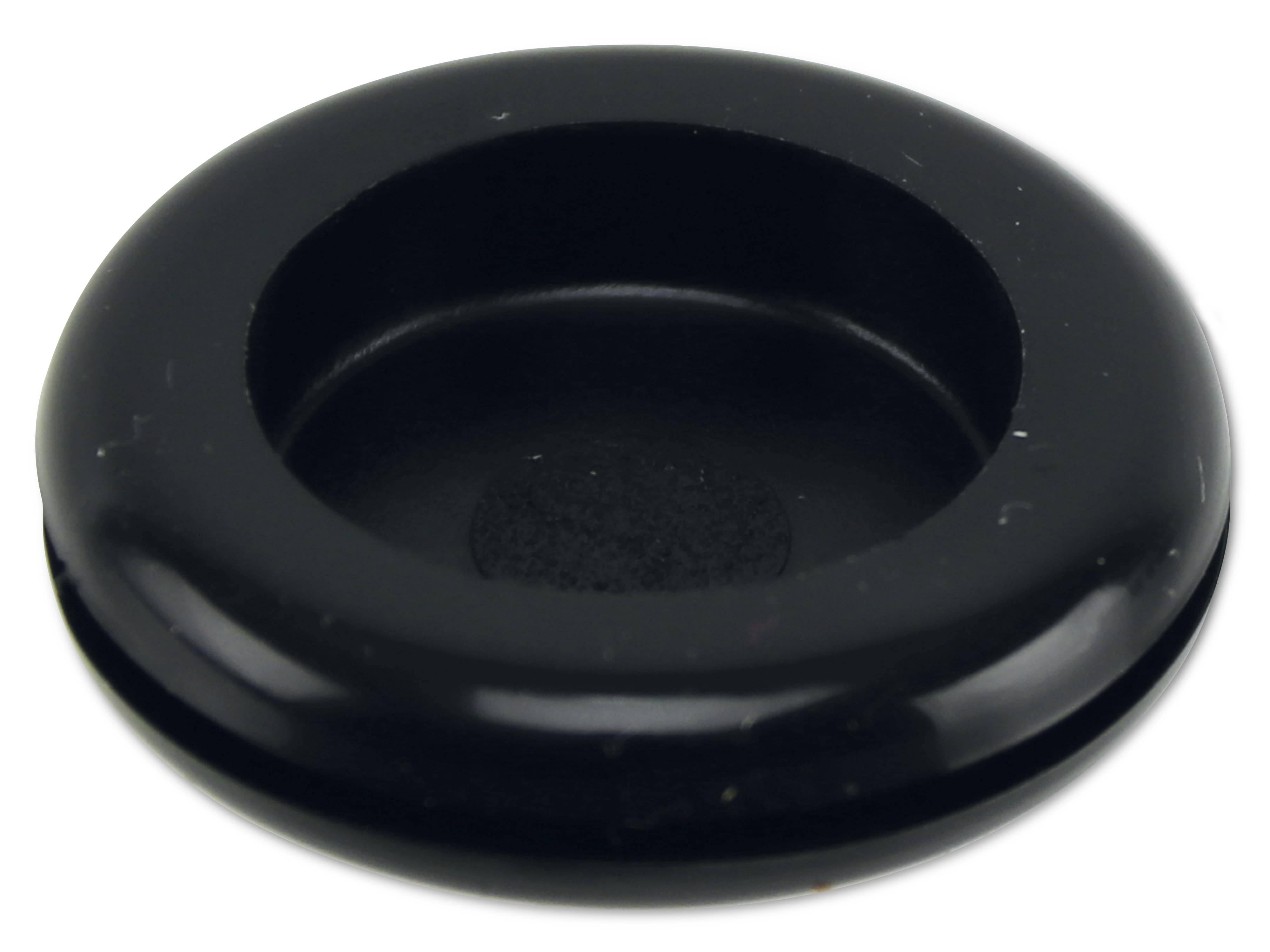 KSS Kabeldurchführungstülle PVC, schwarz, Plattenstärke 1,5, Loch-Ø 18,9, geschlossen, 1 Stück