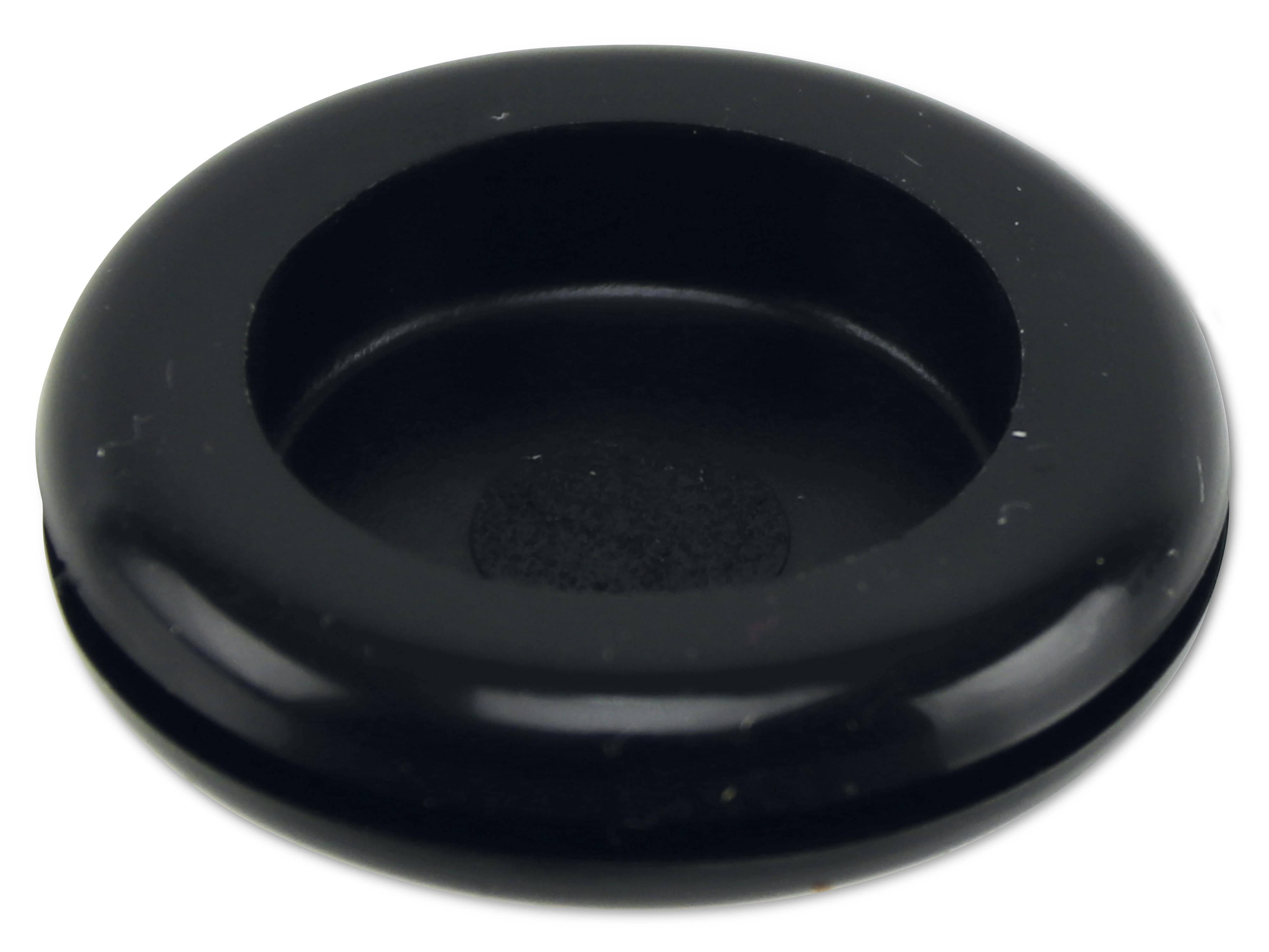 KSS Kabeldurchführungstülle PVC, schwarz, Plattenstärke 1,5, Loch-Ø 18,9, geschlossen, 1 Stück