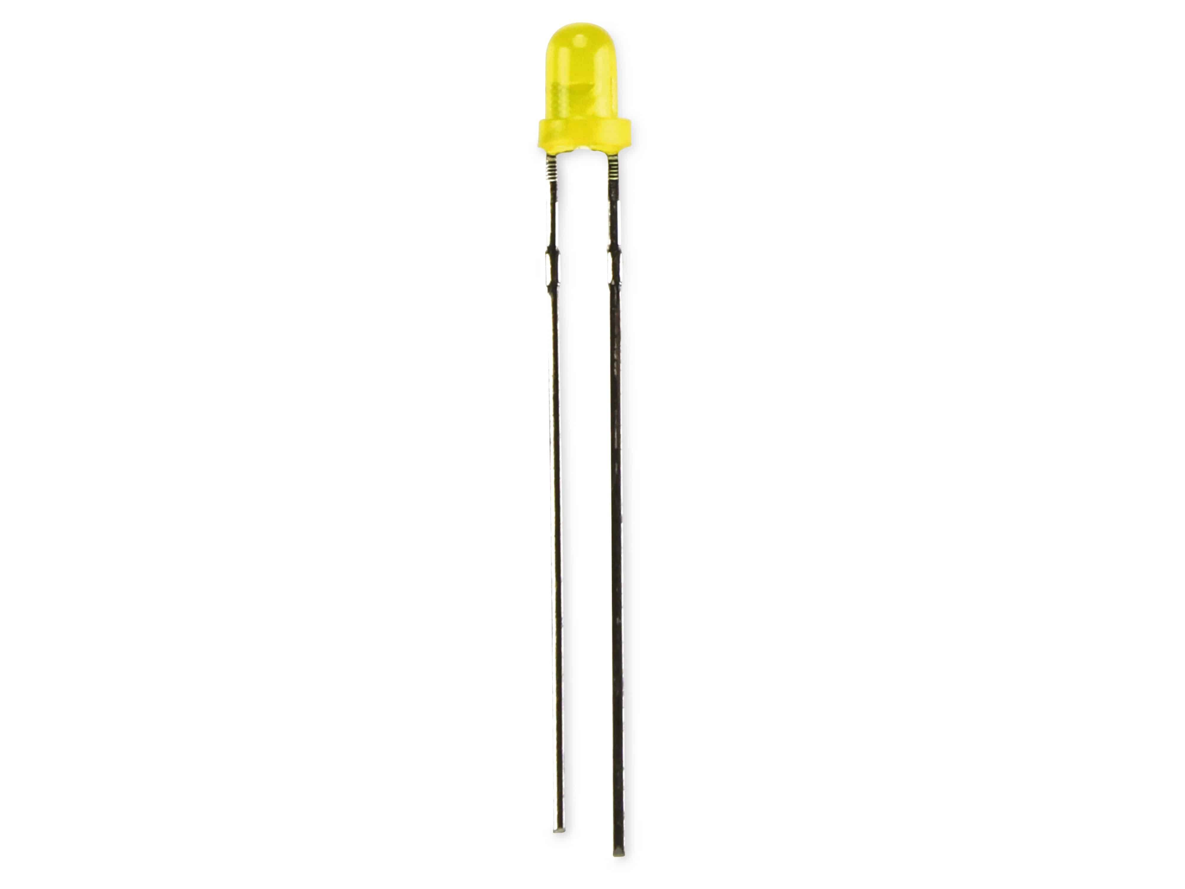 KINGBRIGHT LED, L-34YD, Gelb, 3 mm (T-1), 588 nm, 15 mcd, 60°, Rund