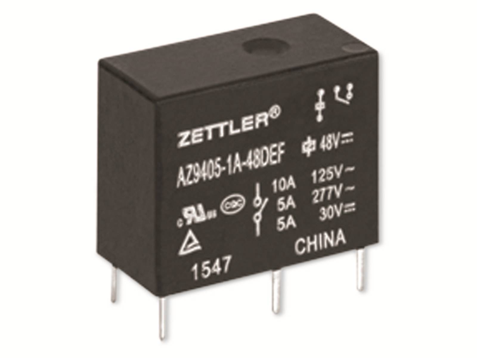 ZETTLER Printrelais, AZ9405-1A-24DSEF, 24V, 1 Schließer, 30V/DC, THT