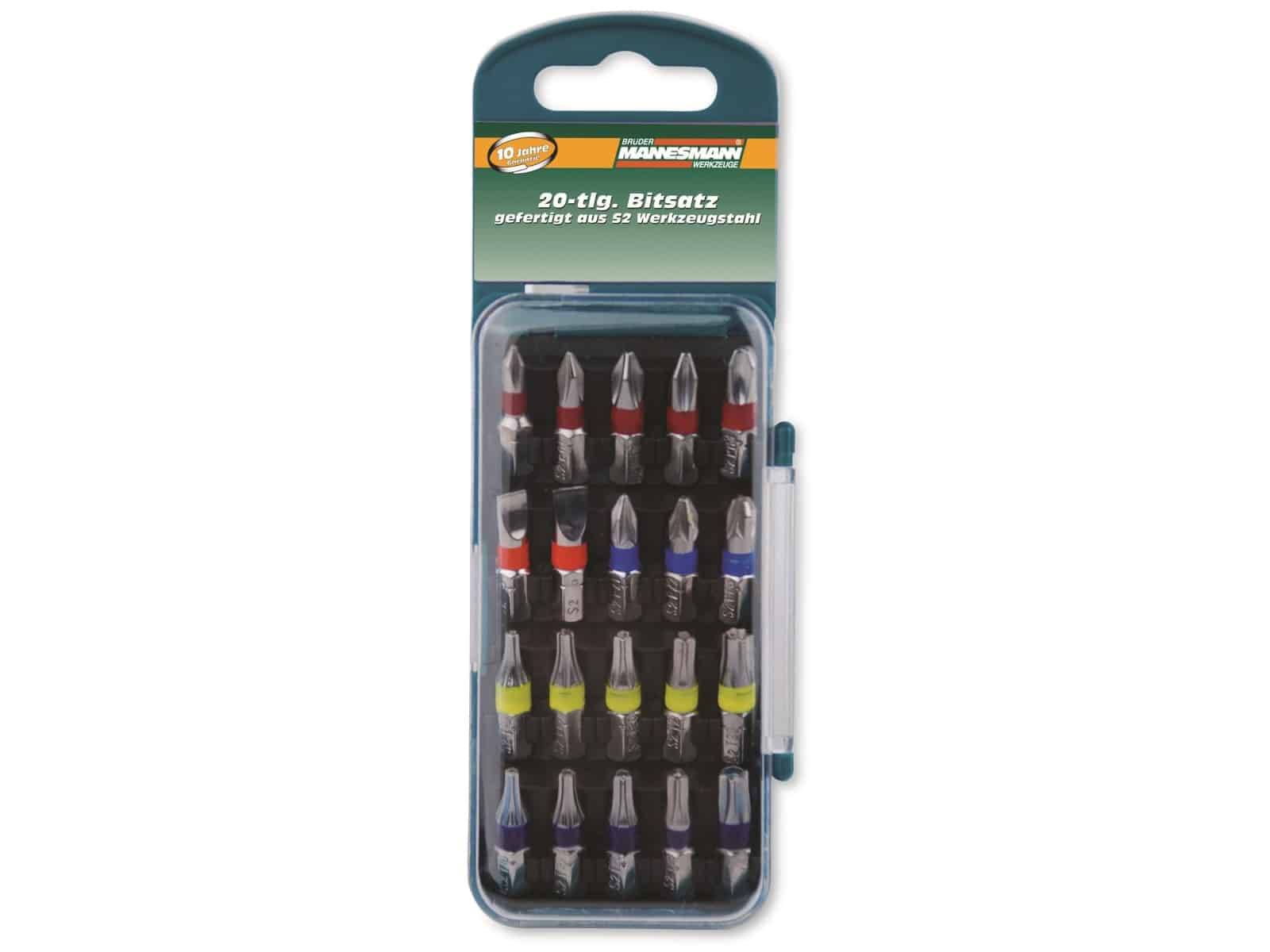 BRÜDER MANNESMANN Bit-Satz mit Farbmarkierung, 20-teilig