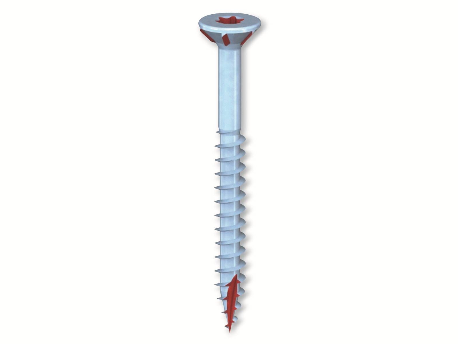 REISSER Spanplattenschrauben R2 plus, Flaseko, Teilgewinde, 3,5 x 45, Stahl, Schneidkerbe, 200 Stück