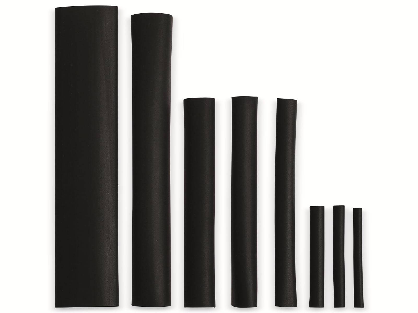 QUADRIOS Schrumpfschlauch-Set, 201711CA003, 3:1, Schwarz, PE, mit Innenkleber