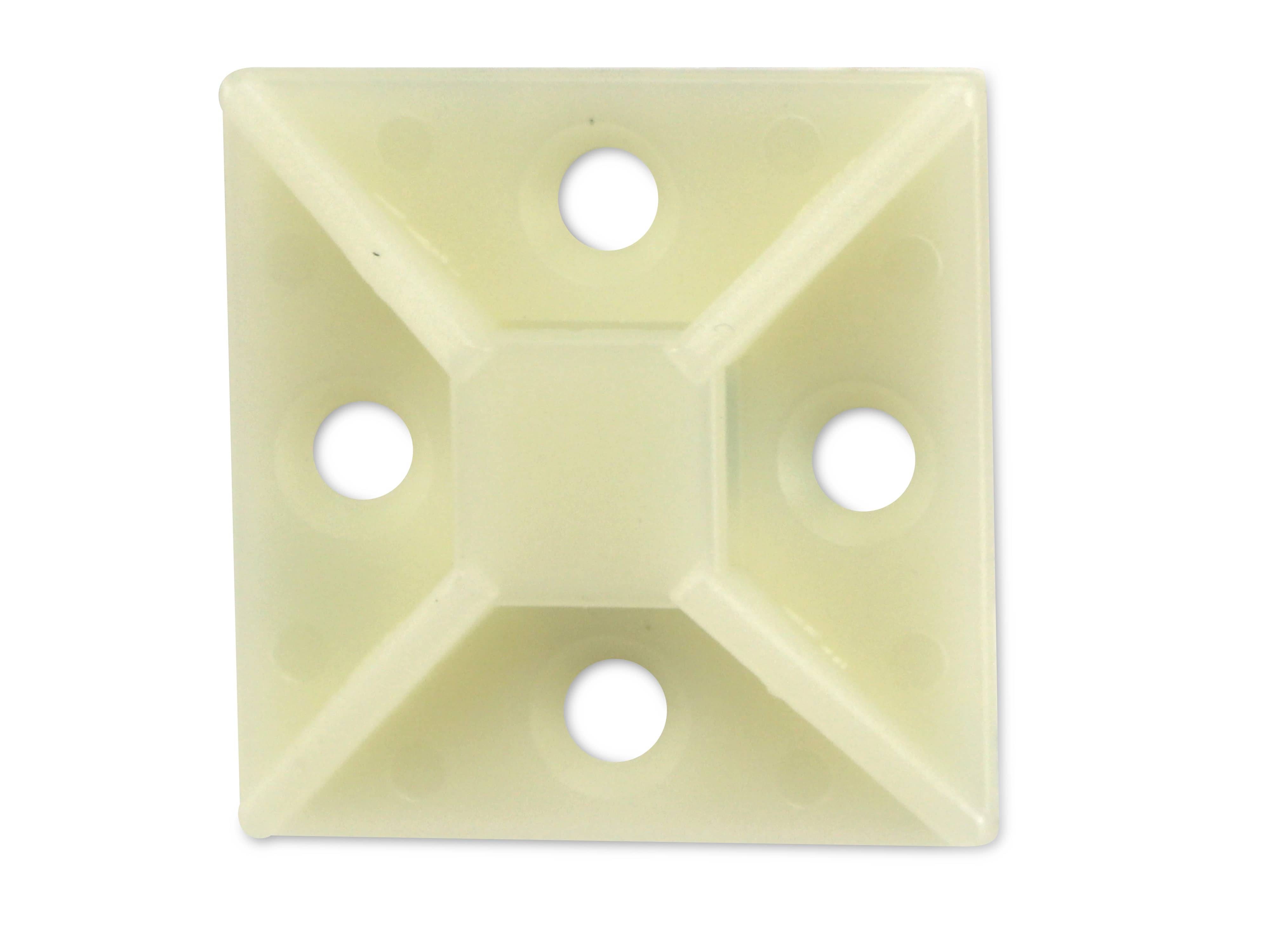 KSS Befestigungssockel selbstklebend Polyamid 6.6, Natur, L=38,5, B=38,5, 1 Stück