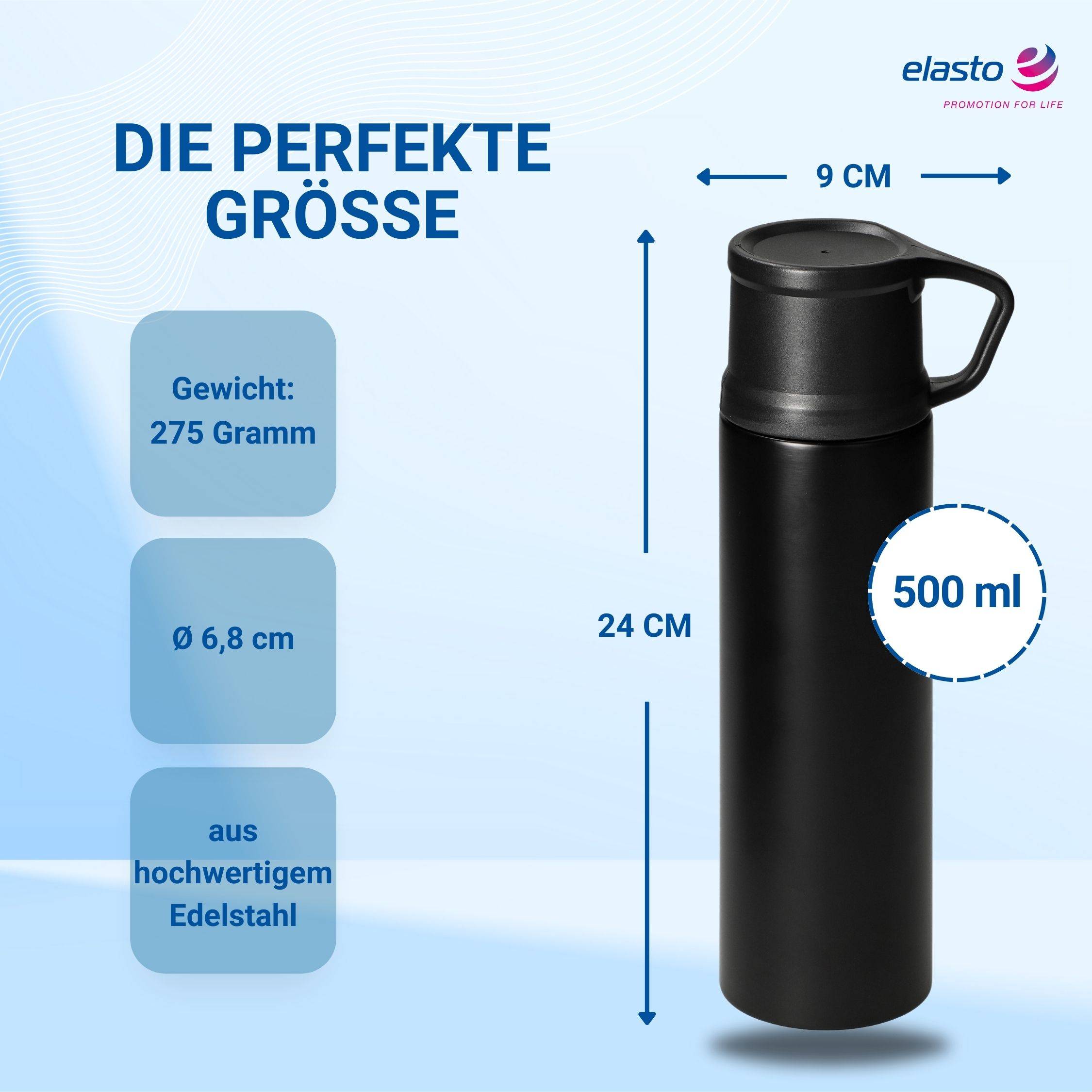 doppelwandige Vakuumflasche "Kibo" 500 ml schwarz