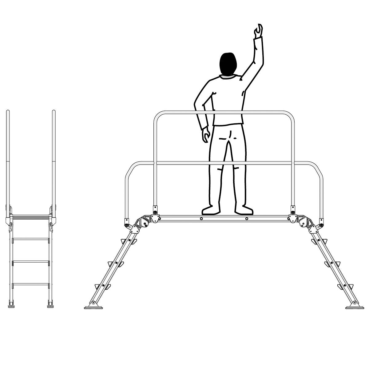 Facal Diva Überstieg 60° Plattform 120x53cm 5 Stufen