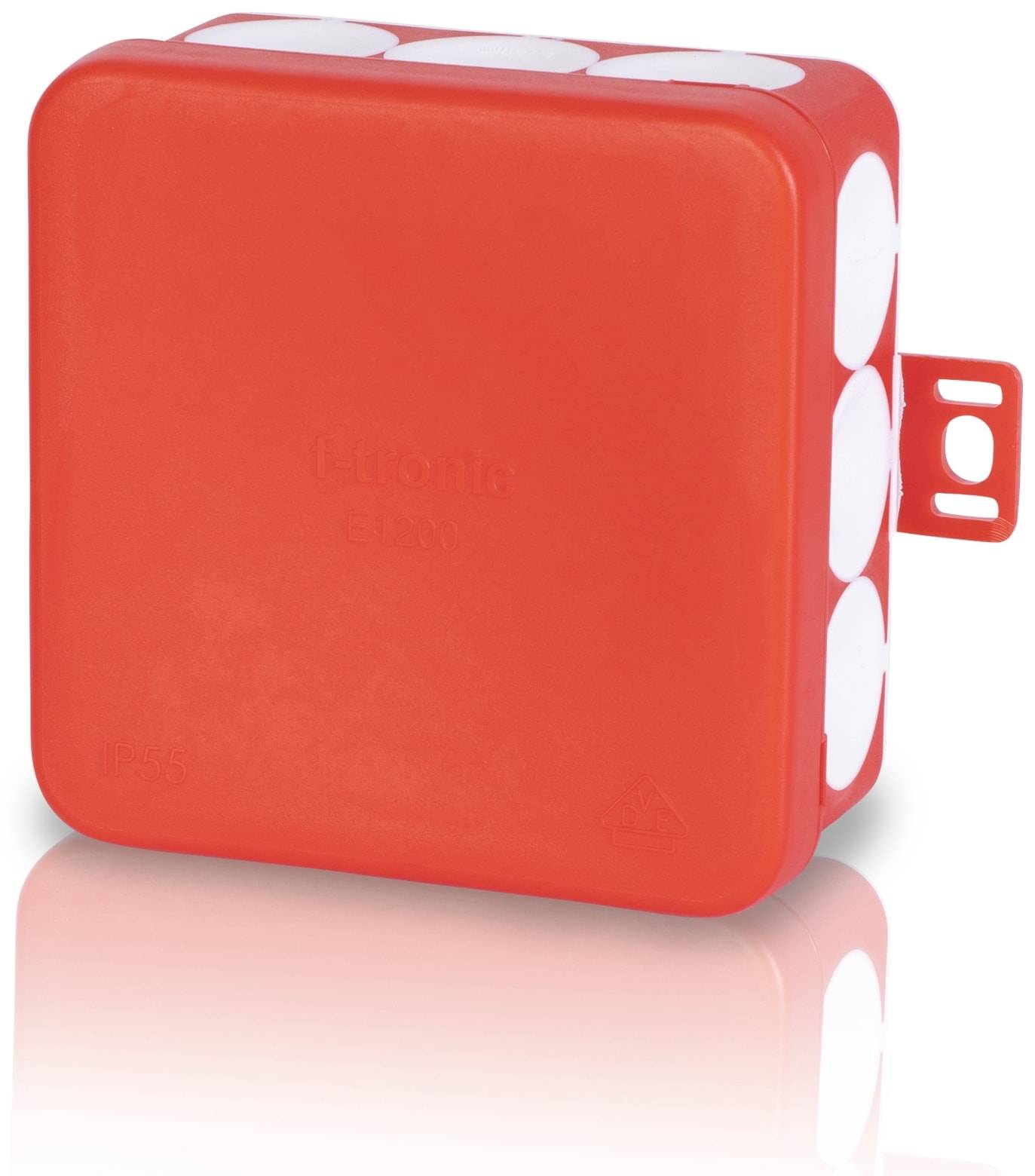 F-TRONIC Abzweigkasten E1200, 80x80x37 mm, rot