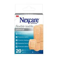 3M Flexible Textile Universal Pflaster, 2,5 x 7,2 cm, 20 Stück(e), Sortiert, Weiß
