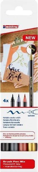 Edding 1340 brush pen Mix, Pinselstift Handlettering Mix 4er Set
