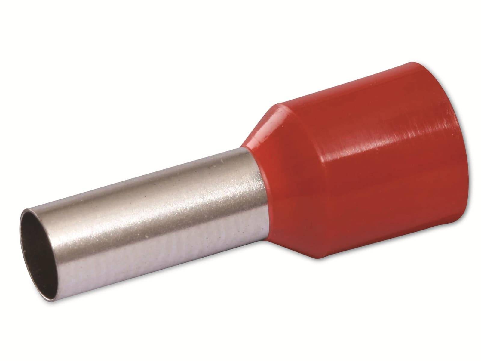 QUADRIOS Aderendhülse 22C432, 10 mm², Rot, Teilisoliert, 100 Stück