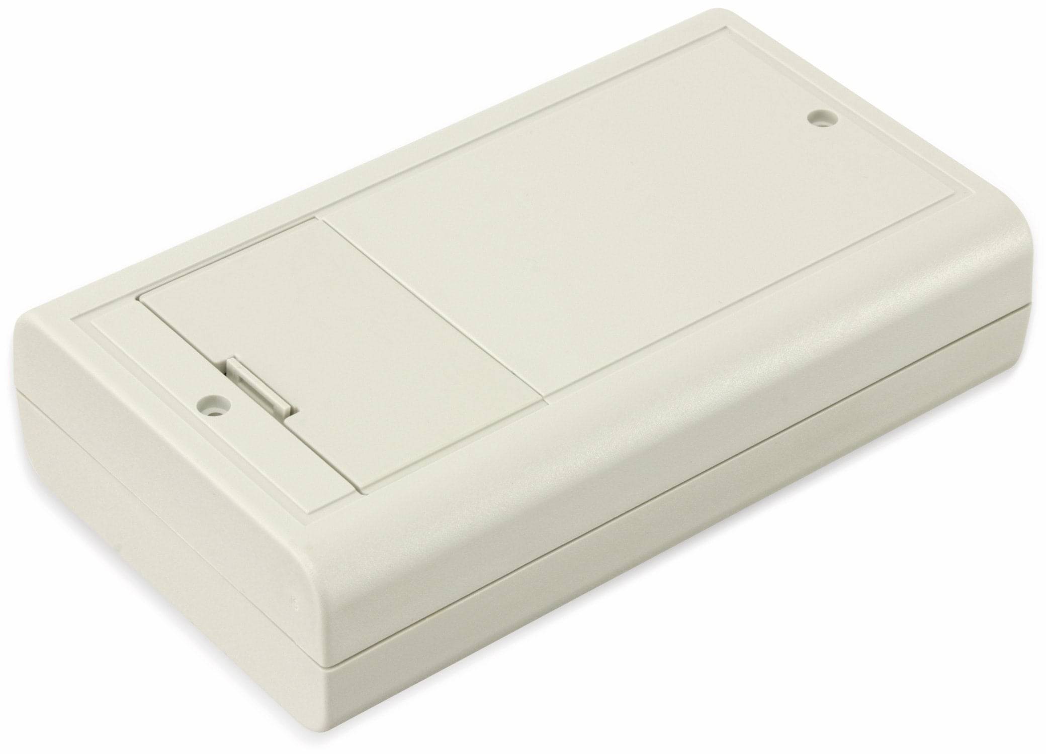 STRAPUBOX Kunststoffgehäuse mit Batteriefach, Typ 6512 GR, 124 x 71 x 30 mm