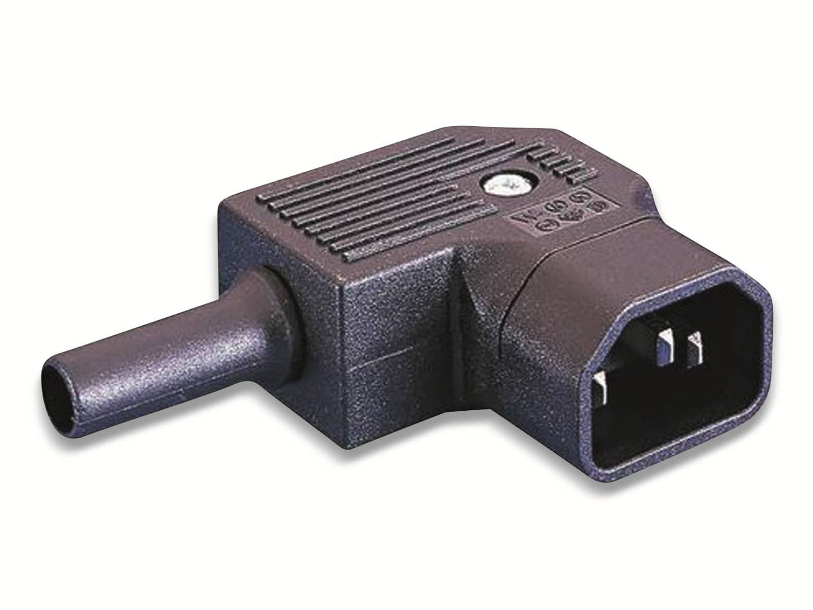 BULGIN PX0686/SE Kaltgeräte-Steckverbinder PX Stecker, gewinkelt Gesamtpolzahl: 2 + PE 10 A Schwarz