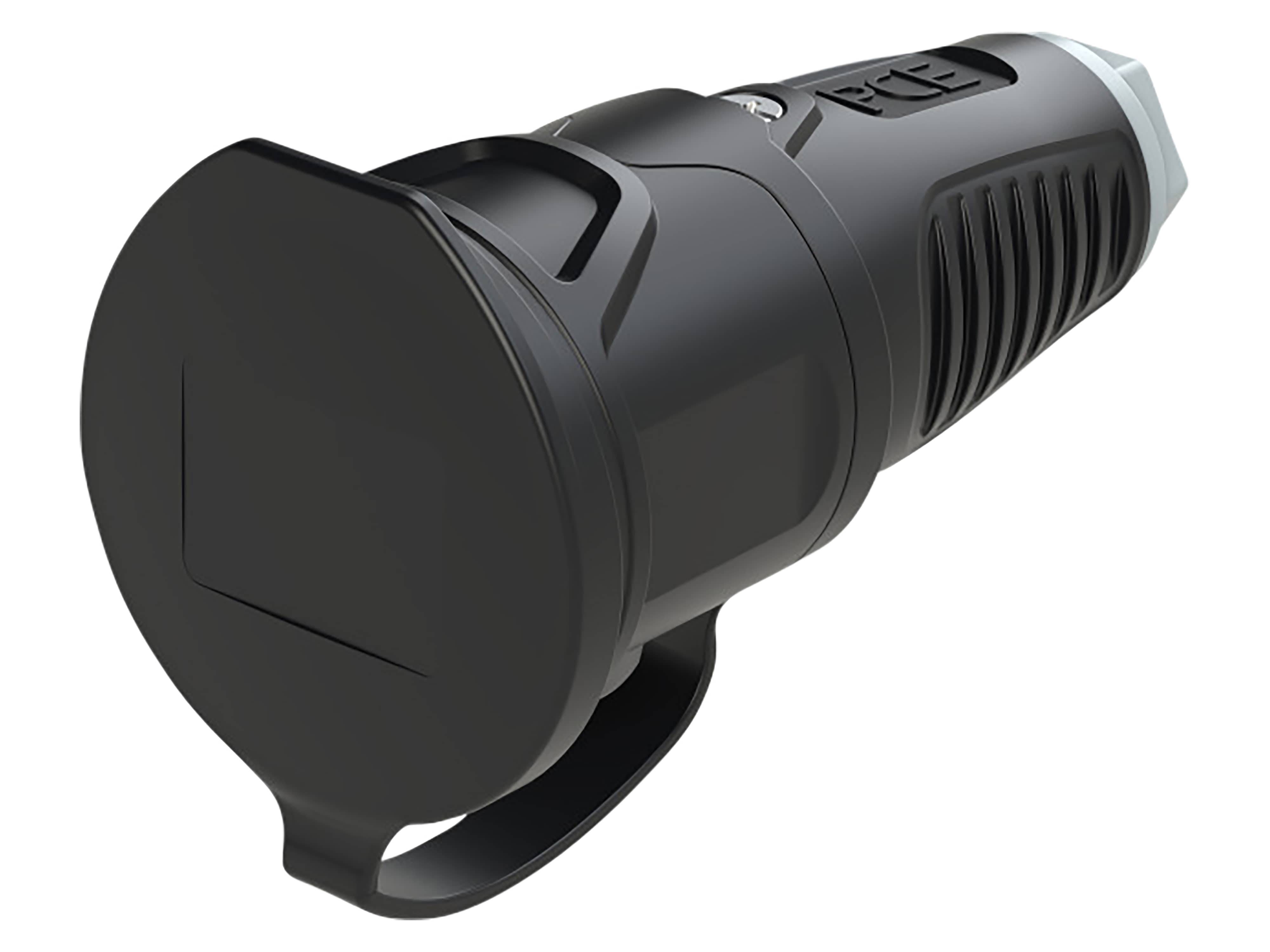 PCE Gummi-Schutzkontaktkupplung Taurus2, mit Deckel, schwarz/grau