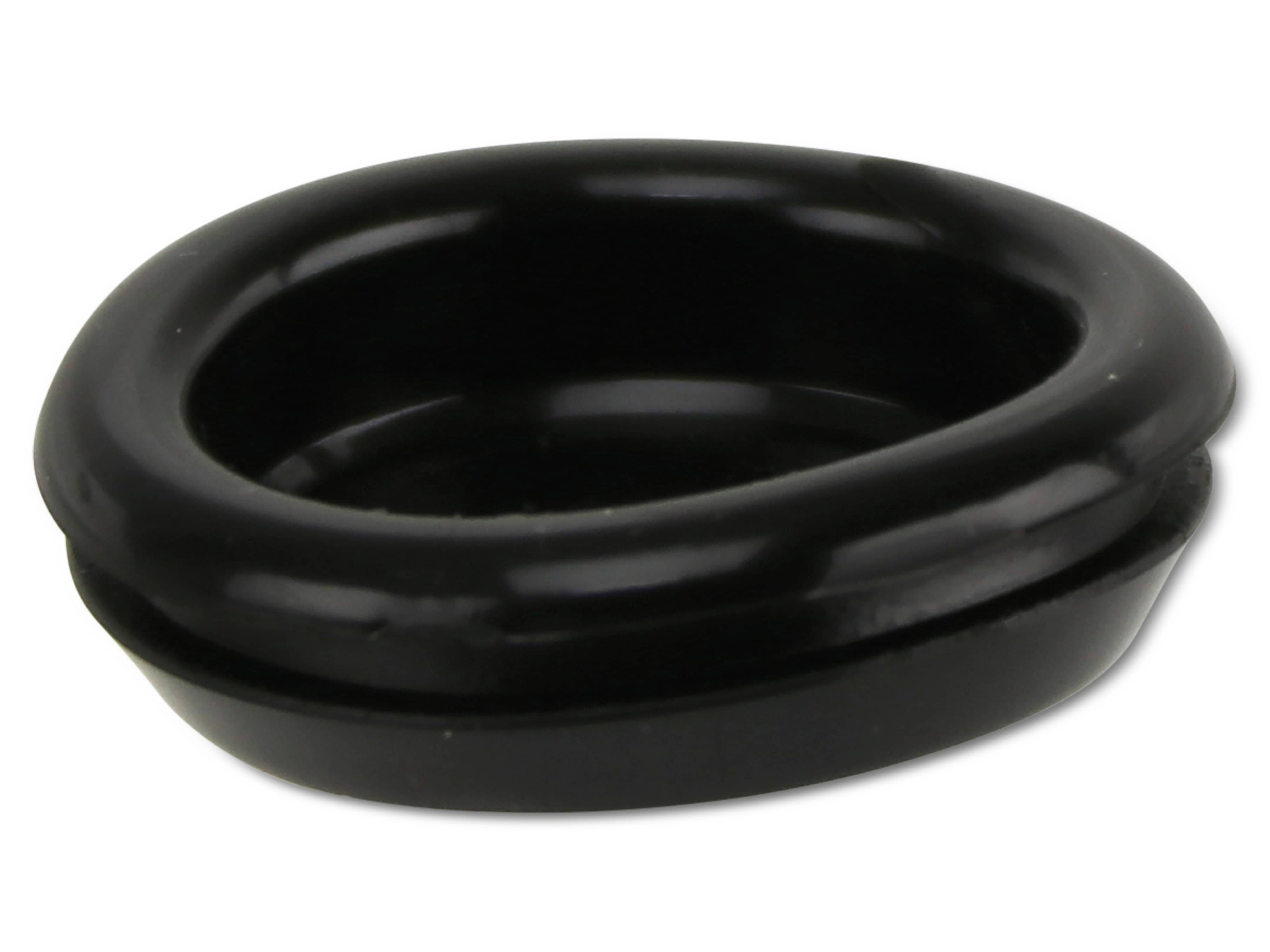 KSS Kabeldurchführungstülle PVC weich, schwarz, Plattenstärke 2,4, geschlossen, 1 Stück