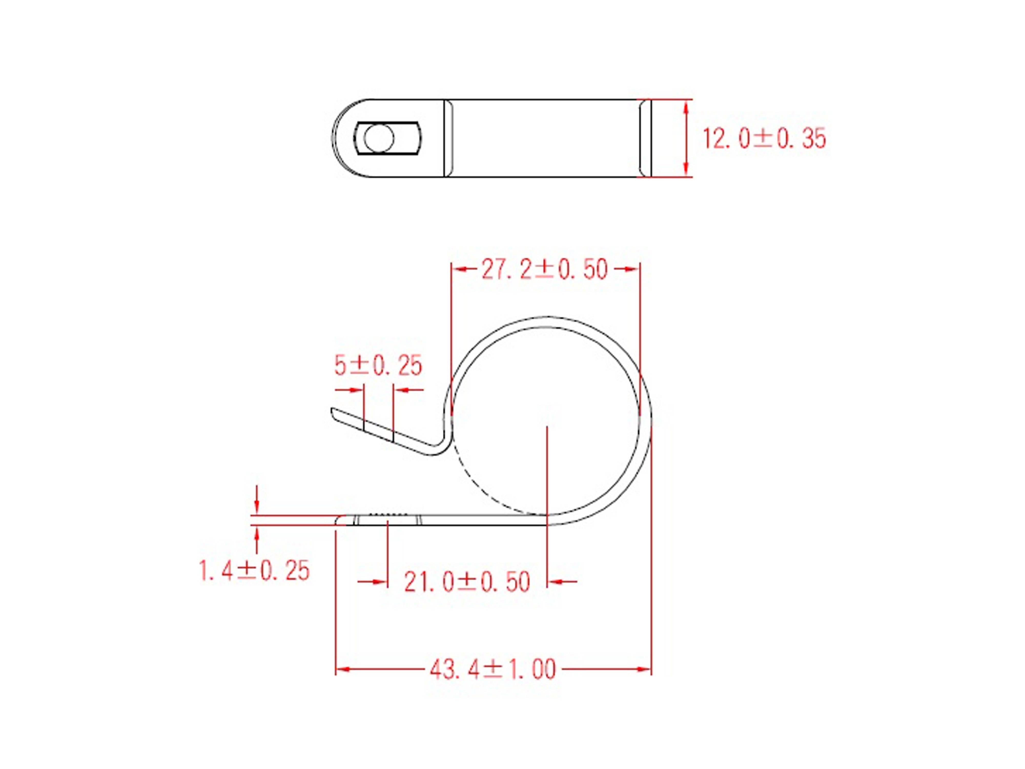 KSS Kabelschelle Polyamid 6.6, Natur, Bündel-Ø 25,4, Befestigungsloch 5, 1 Stück