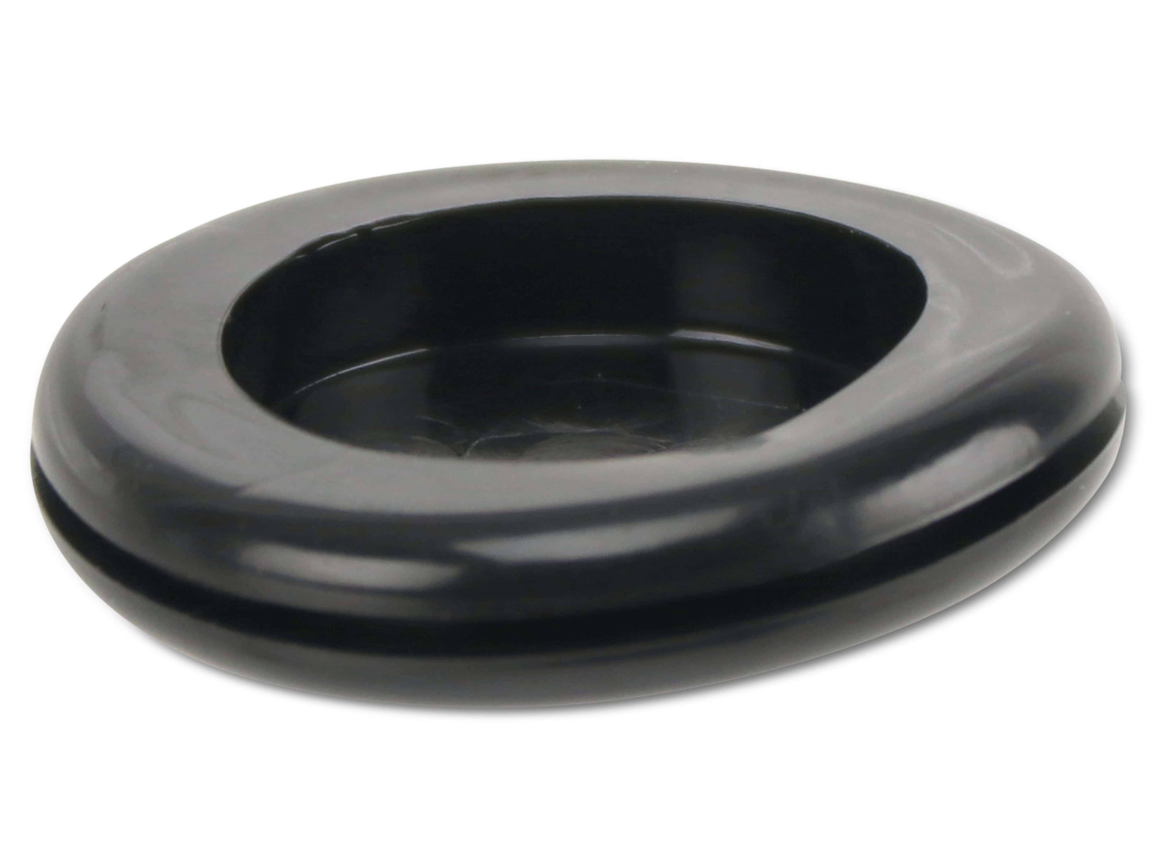 KSS Kabeldurchführungstülle PVC weich, schwarz, Plattenstärke 1,5, Loch-Ø 25, geschlossen, 1 Stück
