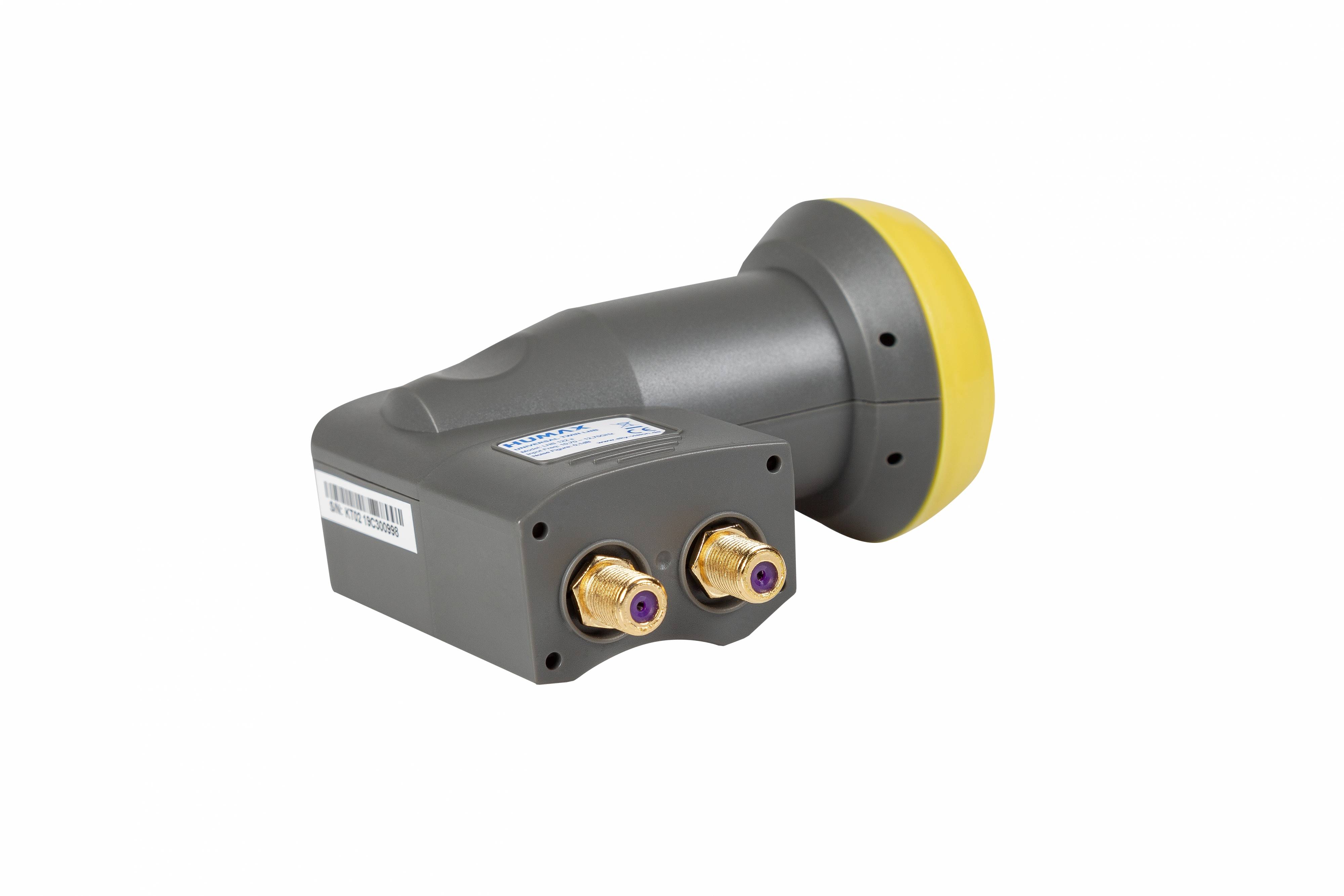 Humax Twin Universal LNB, Integrierter Wetterschutz, LTE-Filter, schwarz/gelb