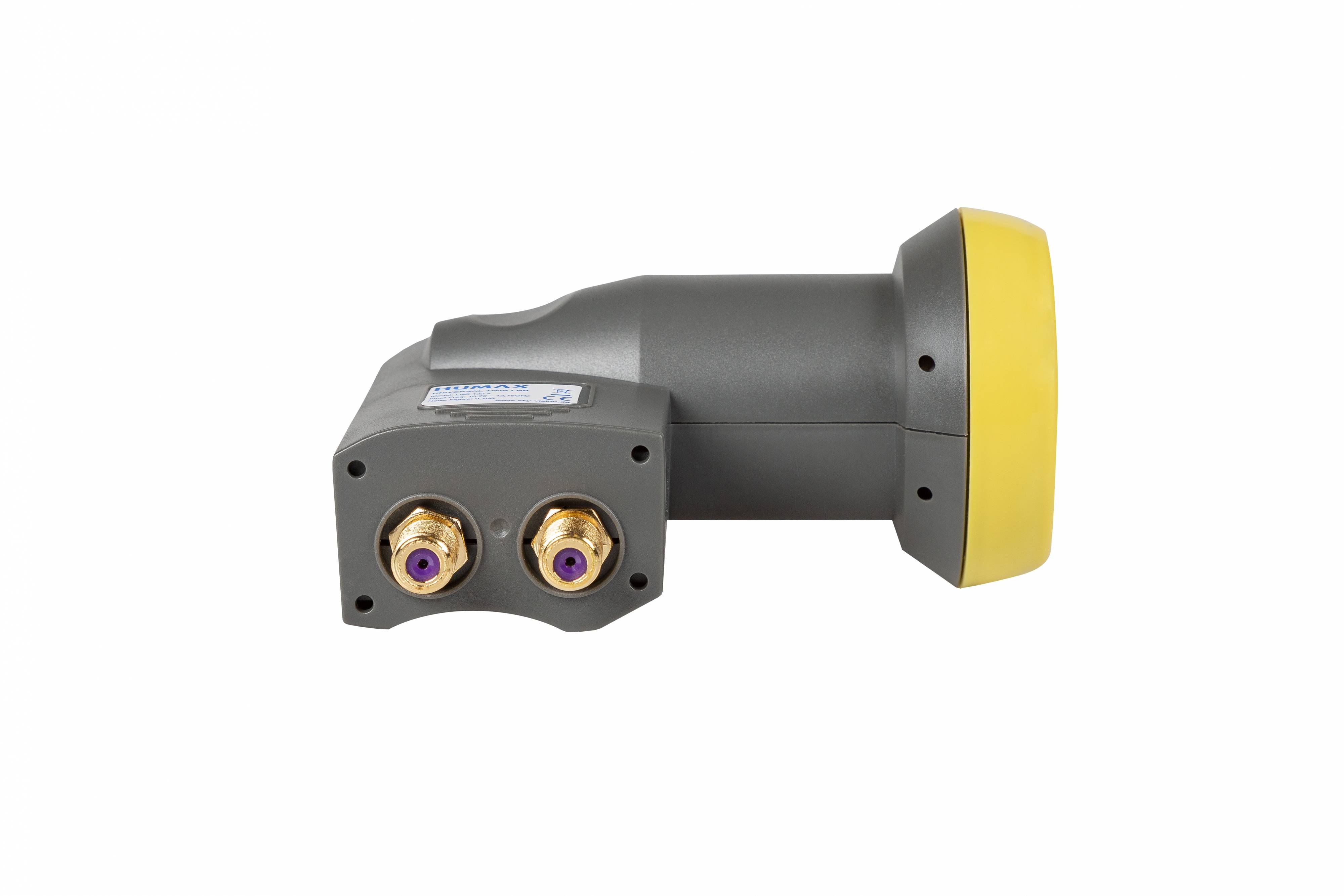 Humax Twin Universal LNB, Integrierter Wetterschutz, LTE-Filter, schwarz/gelb