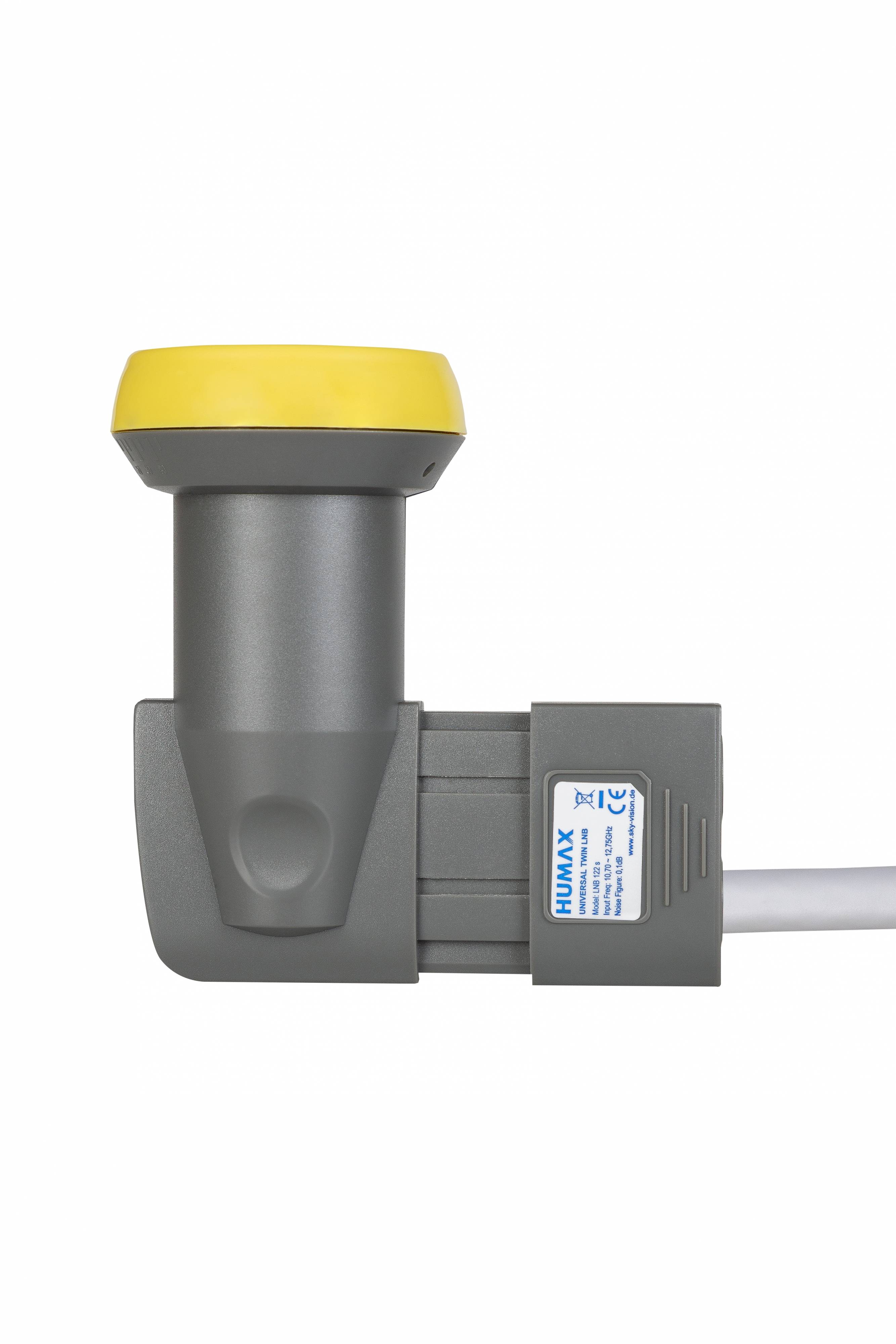 Humax Twin Universal LNB, Integrierter Wetterschutz, LTE-Filter, schwarz/gelb