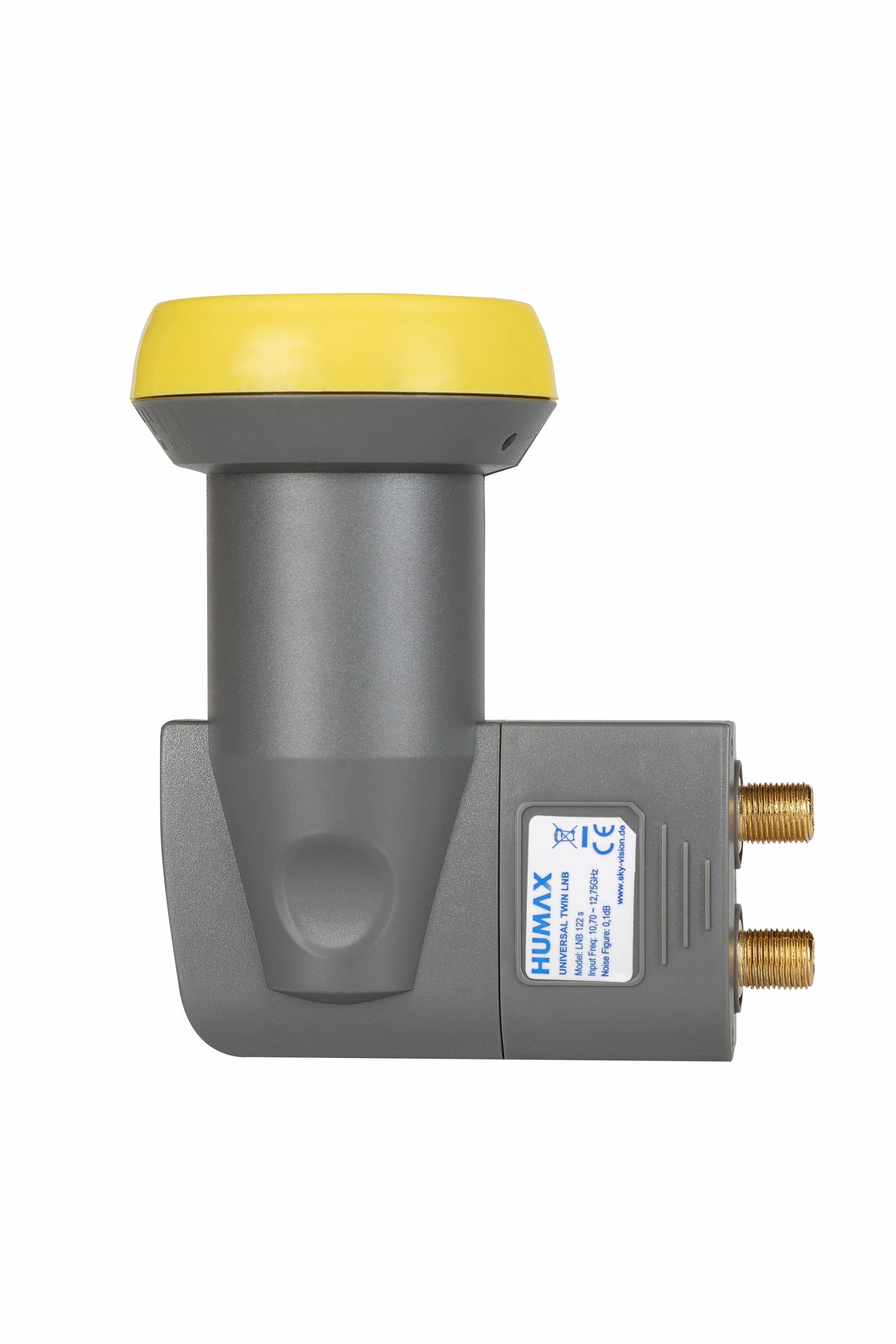 Humax Twin Universal LNB, Integrierter Wetterschutz, LTE-Filter, schwarz/gelb