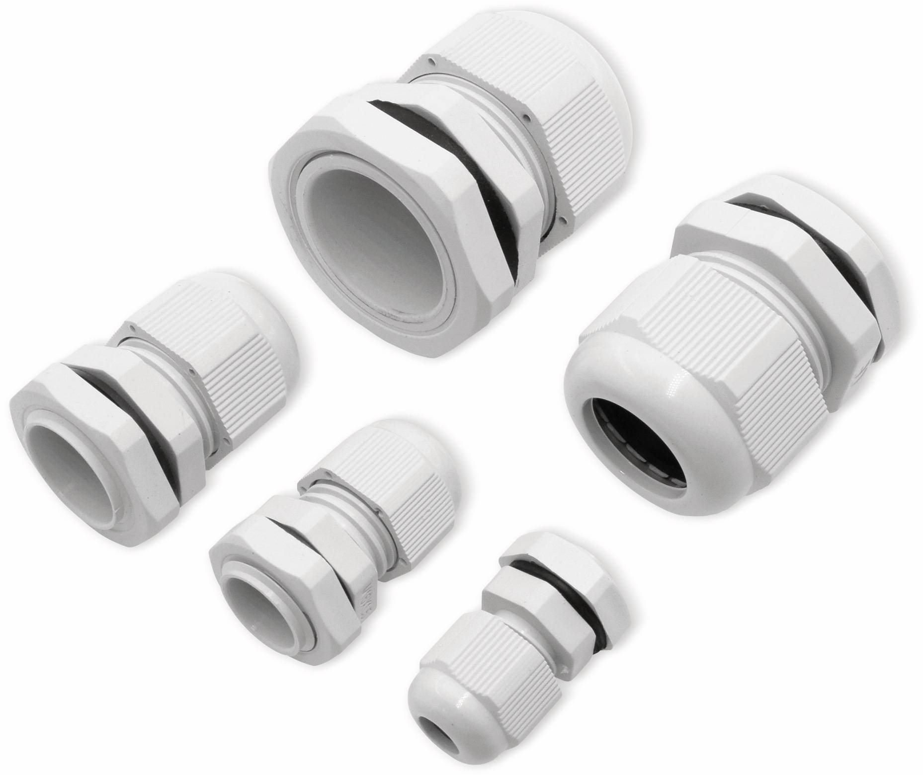 QUADRIOS Kabelverschraubungs-Set 2009CA108, Grau, Metrisch, 60 Stück