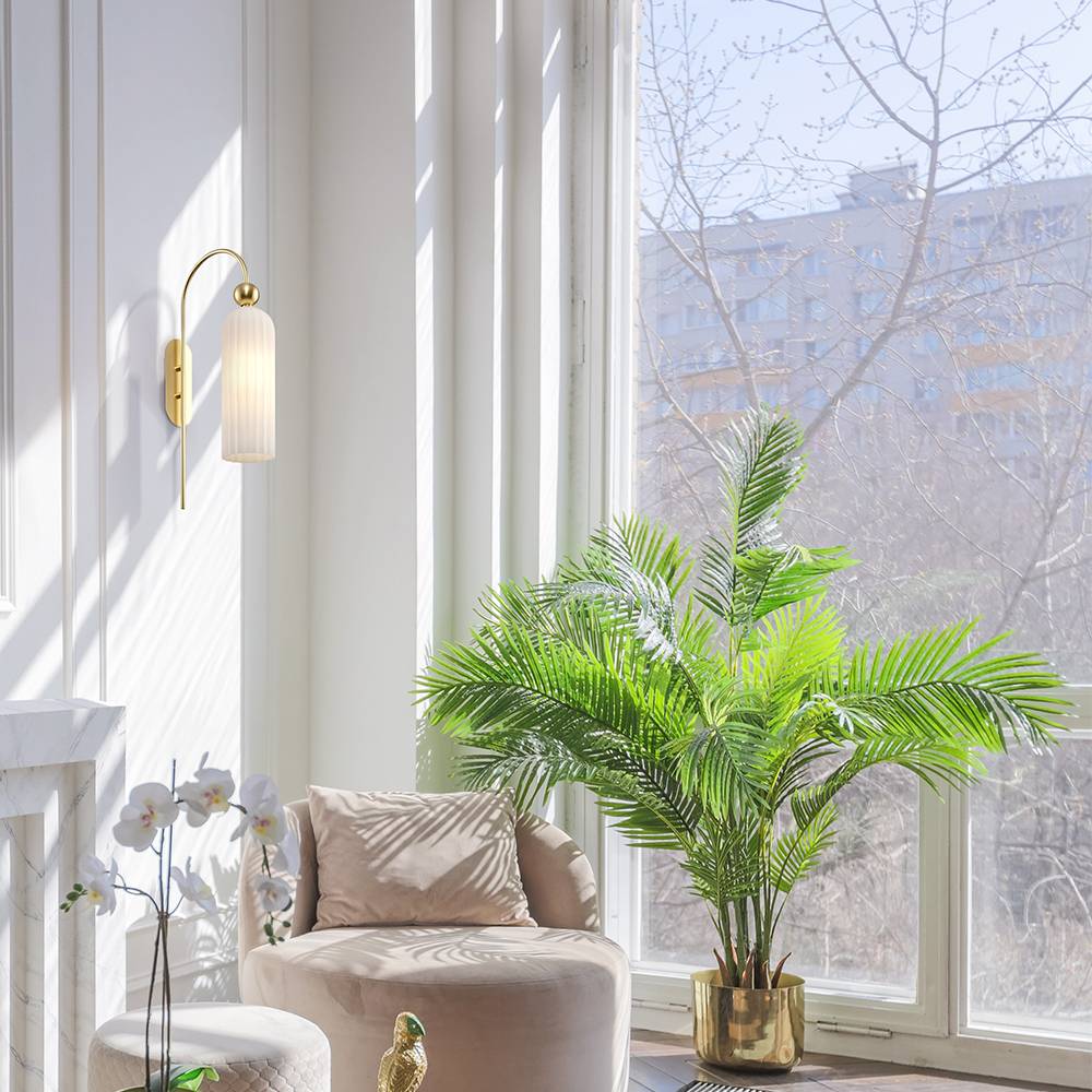 Maytoni Moderne Wandleuchte Antic 1xE14 excl. in Gold aus Metall Glas 40 W für Küche, Schlafzimmer, Wohnzimmer, Esszimmer, Lobby