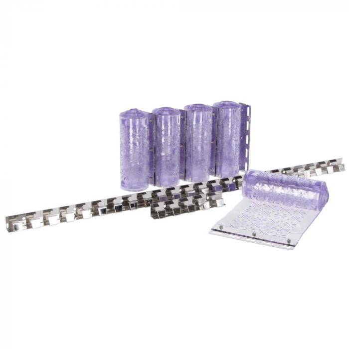 Fliegen-Streifenvorhang-Set - PVC - 5 x PVC-Streifen 30 x 225 cm - 5 x Pendelbleche - 2 x Hakenleisten