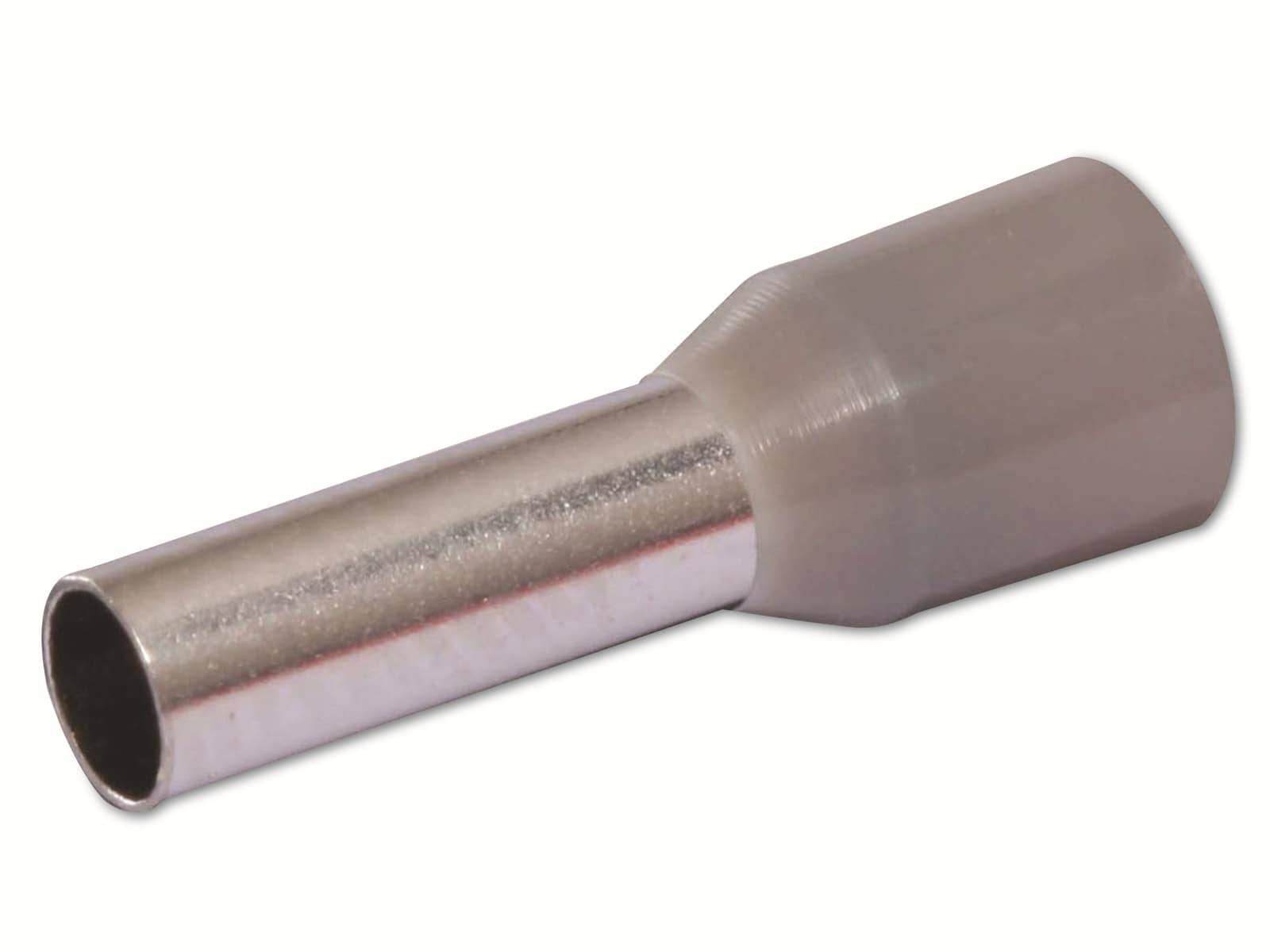 QUADRIOS Aderendhülse 22C430, 4 mm², Grau, Teilisoliert, 100 Stück