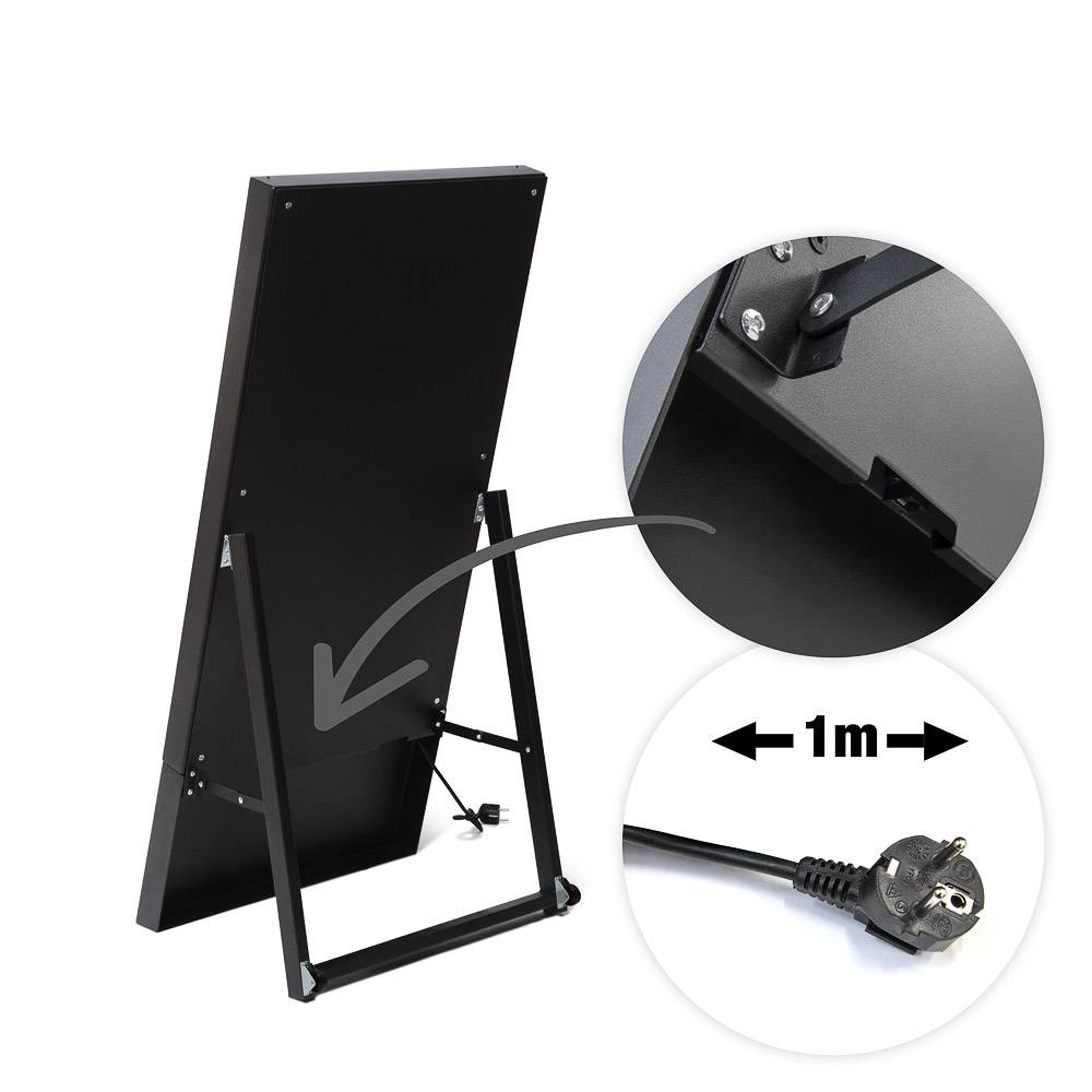 Showdown Displays Digitaler Kundenstopper Smart Line mit Samsung-Bildschirm - 43 Zoll - Schwarz