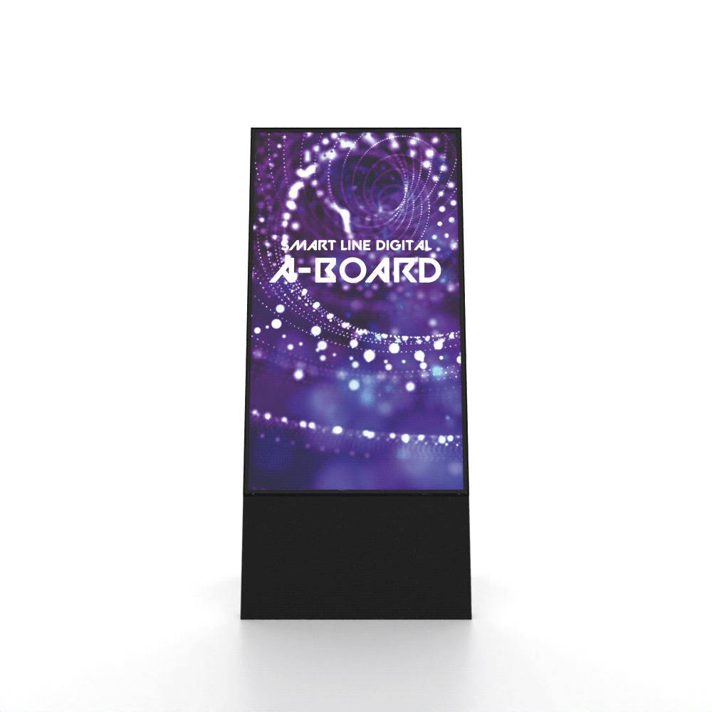 Showdown Displays Digitaler Kundenstopper Smart Line mit Samsung-Bildschirm - 43 Zoll - Schwarz