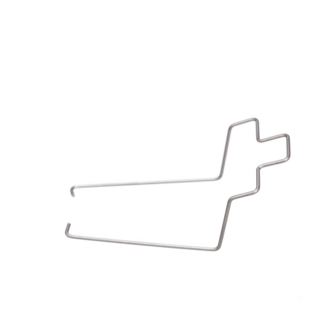 Eine abstrakte Skulptur in metallischer Form, die einer minimalistischen Darstellung einer Flugzeugumrisse gleicht, isoliert auf weißem Hintergrund.