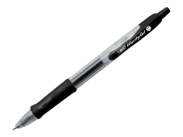 BIC VELOCITY - Tintenroller - Schwarz - Geltinte - 0.7 mm - Mittel - verstellbar (Packung mit 12)