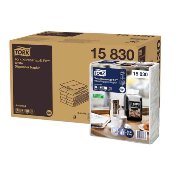 Tork 15830 Xpressnap Fit Spenderserviette weiß Advanced 2-lagig für