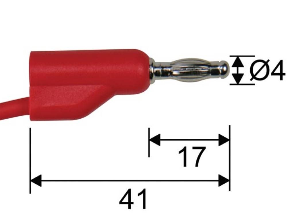 ANSCHLUSSLEITUNGEN 100cm - 4mm - 2 St. - 30 V / 6 A