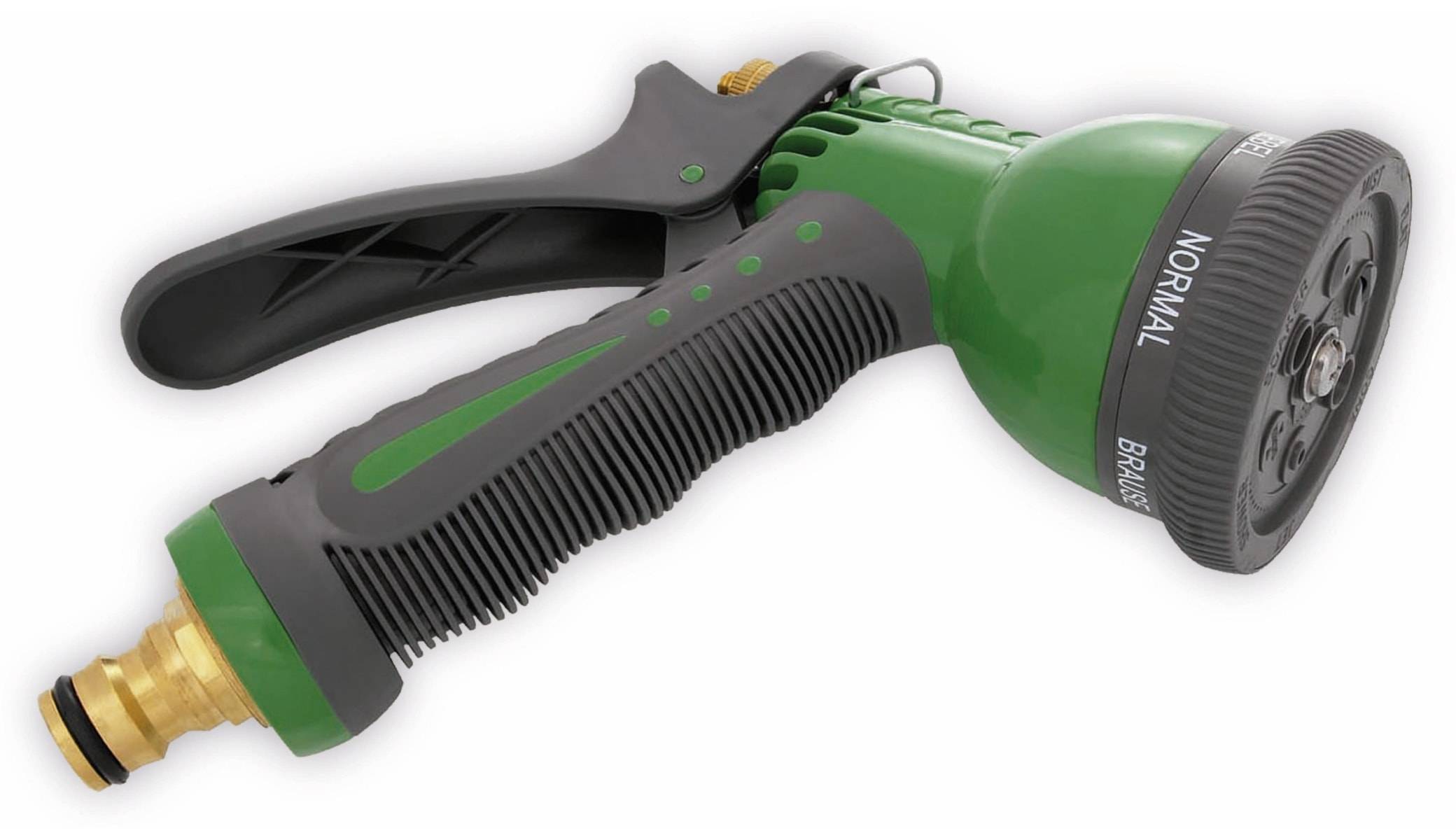 PUTEUS Gartenbrause, Leichtmetall, 6 Strahlarten