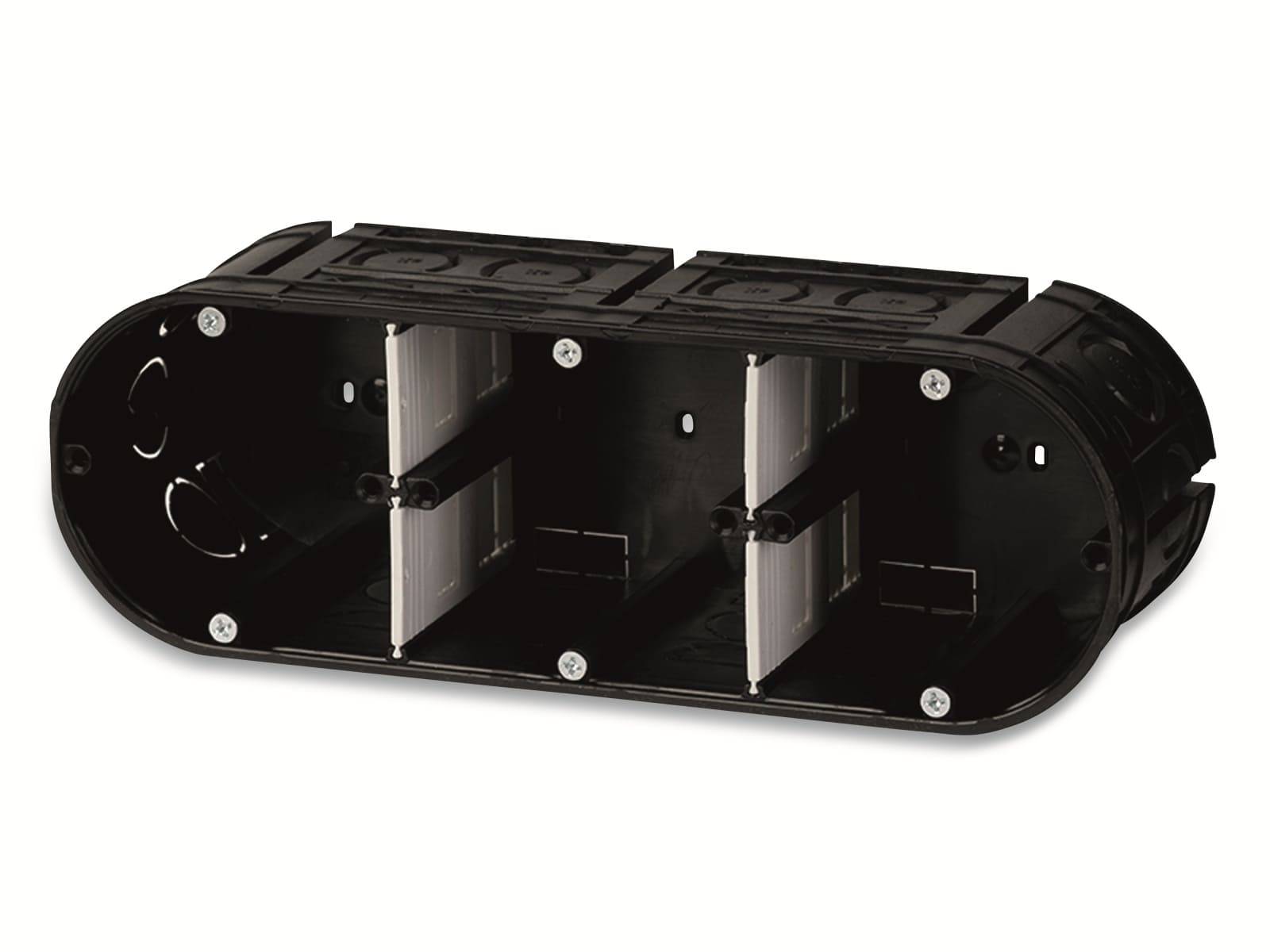 F-TRONIC Gerätedose, UP, Ø 60 mm, Höhe 63 mm, massiv, 3-fach