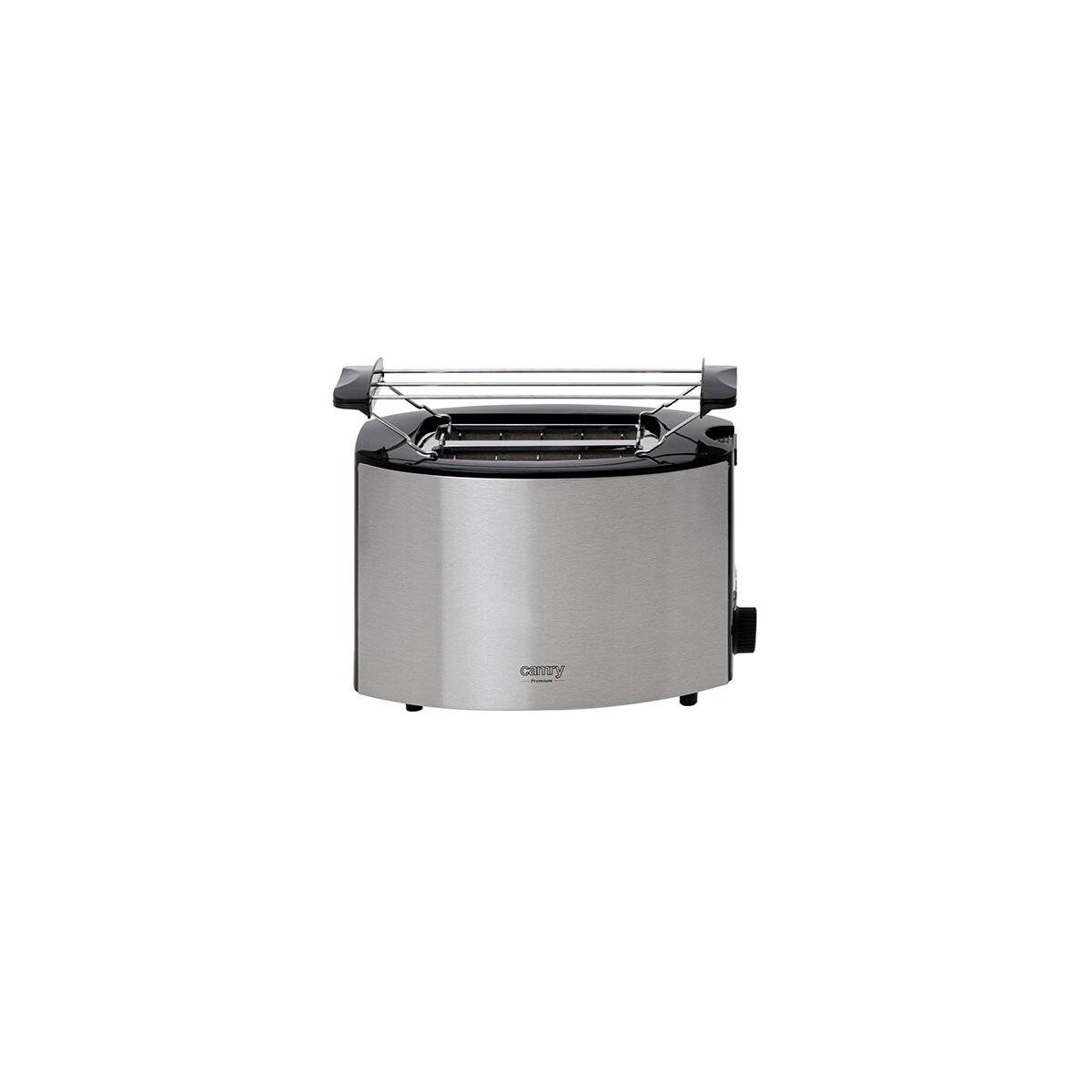 Camry CR 3215 2-Scheiben-Toaster 1000 W mit Brötchenrost - Silber
