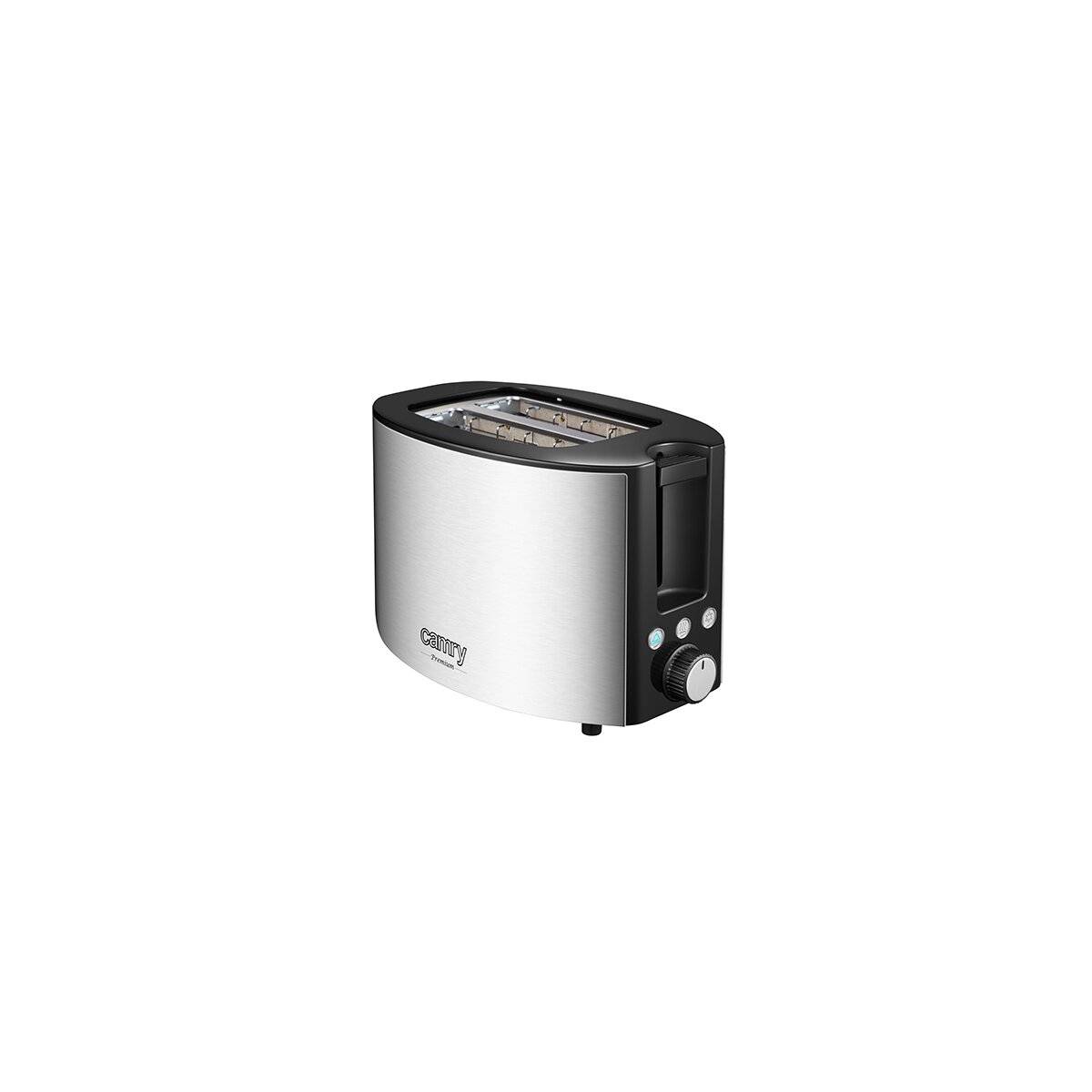 Camry CR 3215 2-Scheiben-Toaster 1000 W mit Brötchenrost - Silber