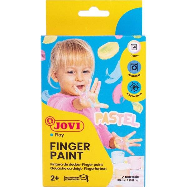 Fingerfarben Pastell 6er Schachtel, 35ml farbig sortiert