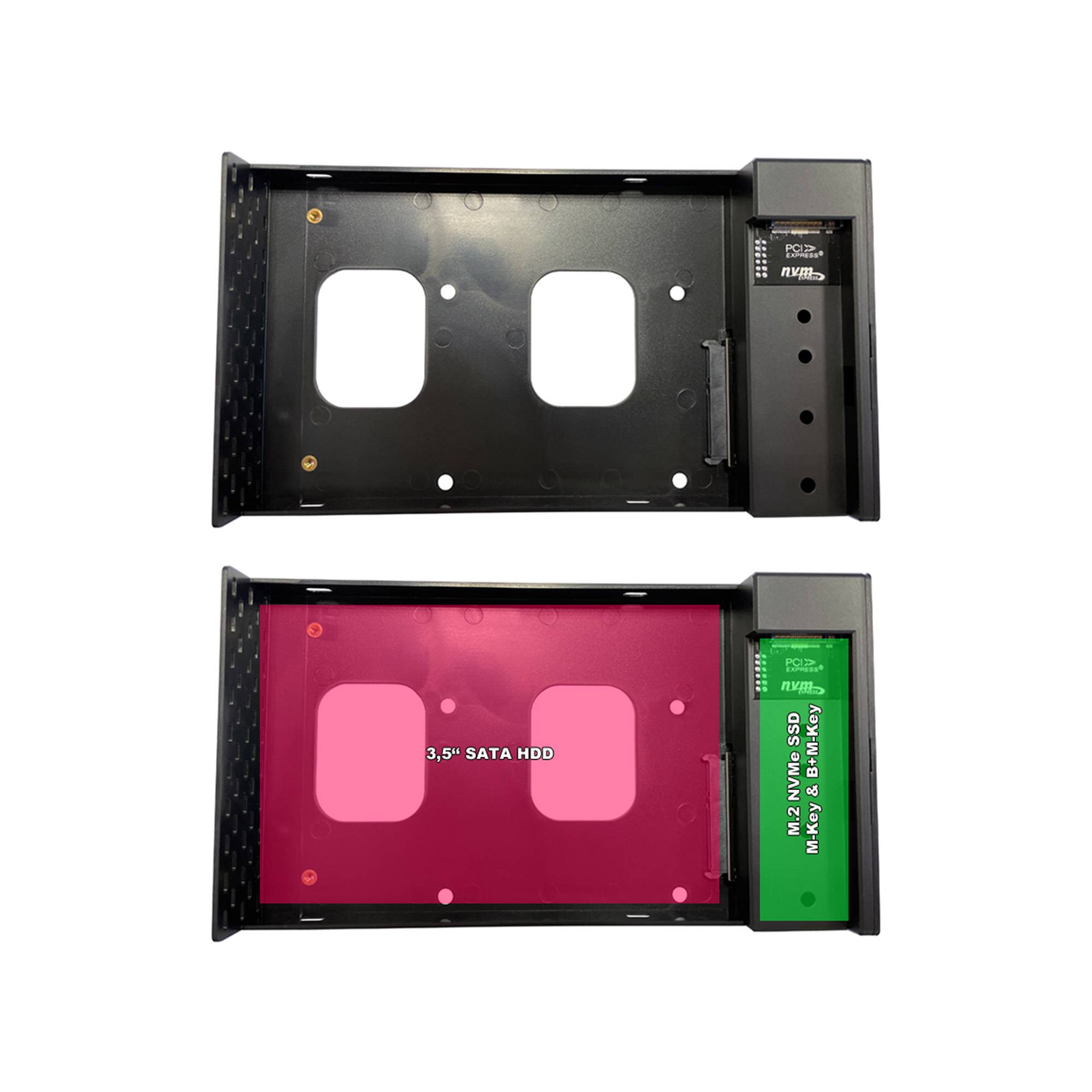 LC-POWER - LC Power LC-DOCK-C-35-M2 - HDD / SSD Dockingstation - M.2 - 2 Sender/Kanal - M.2 Card (PCIe NVMe & SATA)