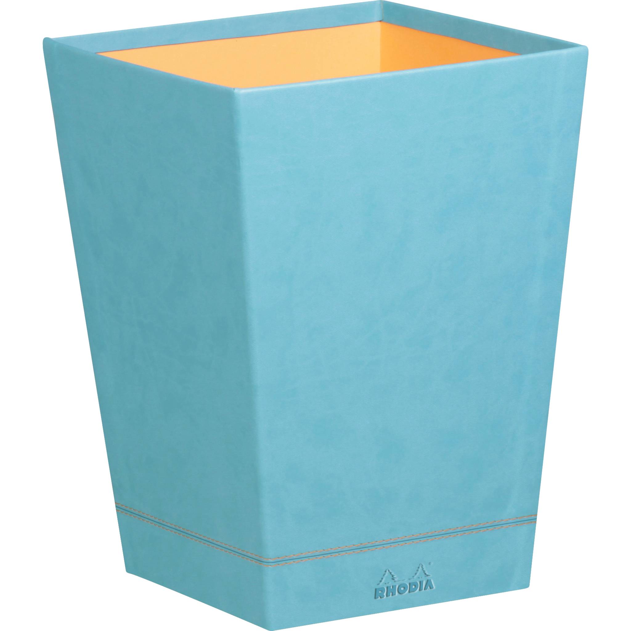 Rhodia Rhodiarama Papierkorb aus Kunstleder, 27x27x32cm - Türkis 318827C