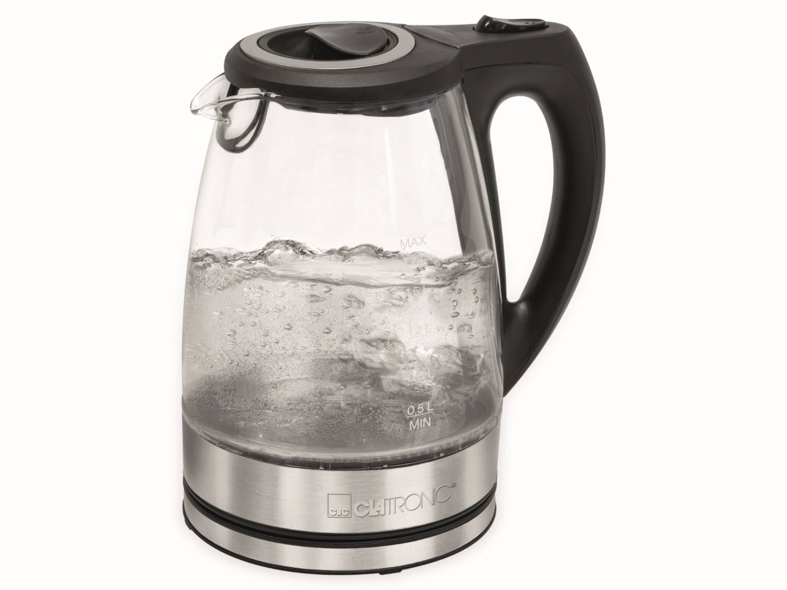 CLATRONIC Wasserkocher WKS 3744 G, 1,7 L, 2200 W, Glas