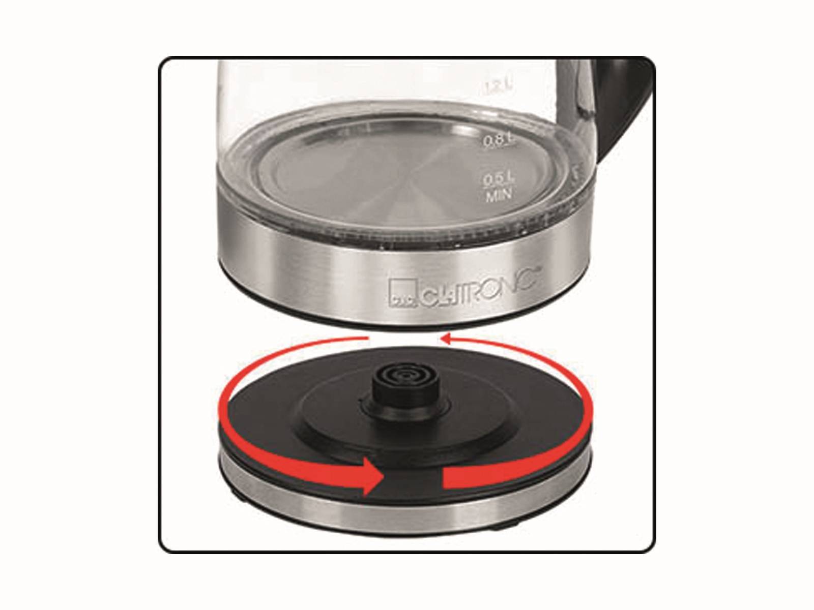 CLATRONIC Wasserkocher WKS 3744 G, 1,7 L, 2200 W, Glas