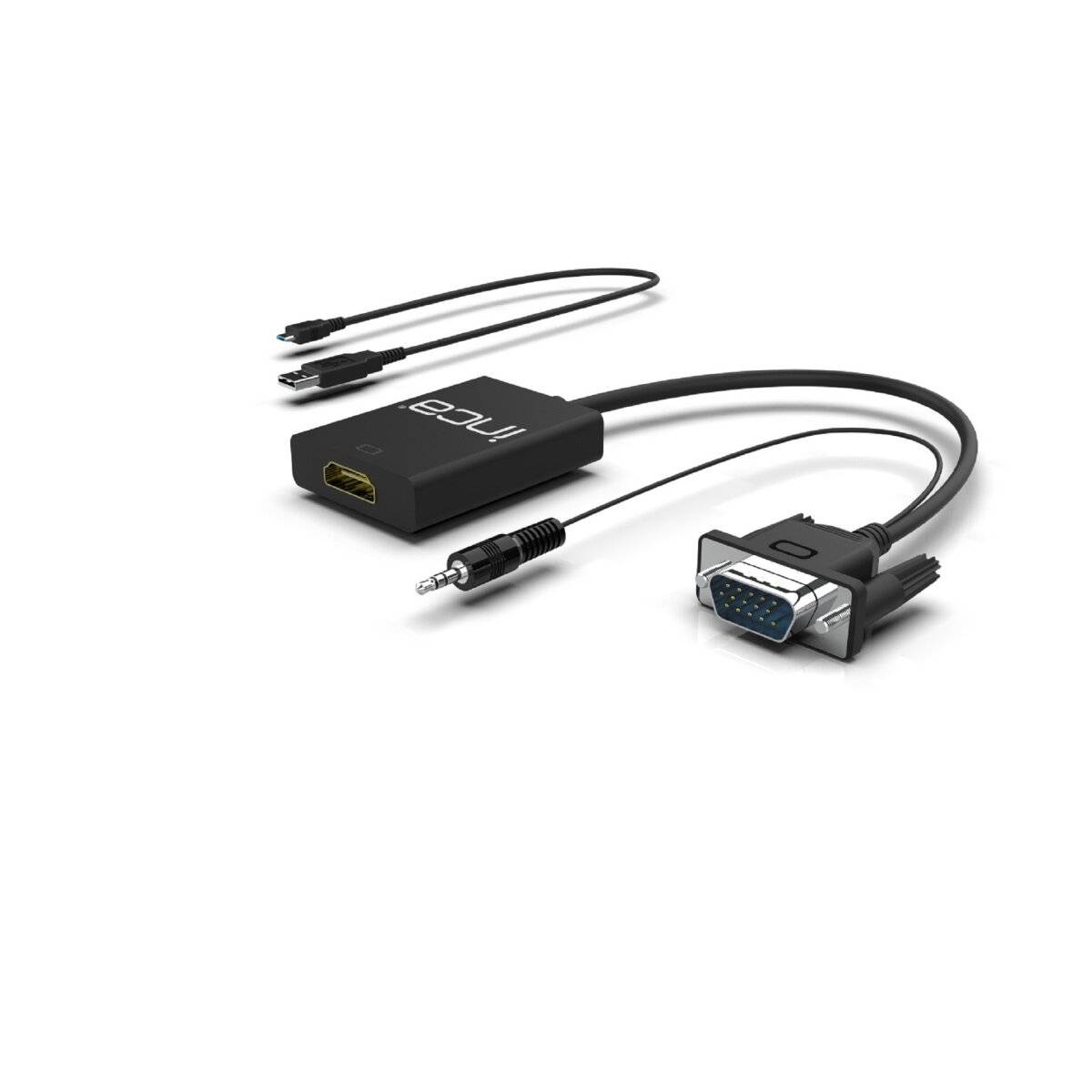 INCA Adapter IVTH-02 VGA + USB-A + Audio > HDMI, 0.2m retail Multimedia-Technik Video/VGA-Adapter