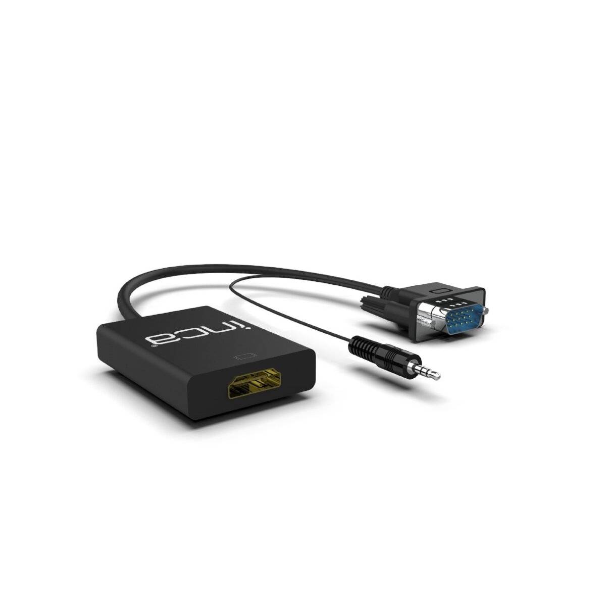 Inca VGA-auf-HDMI-Konverter mit USB-Stromadapter und Audiokabel (HDMI-Buchse, VGA-Stecker)