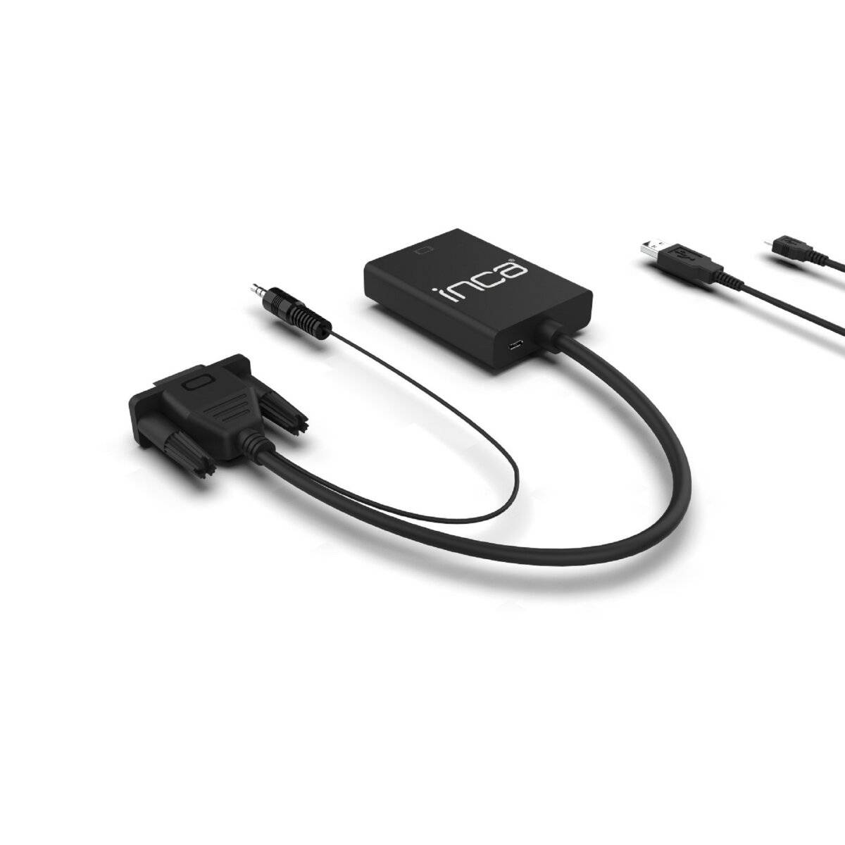 Inca VGA-auf-HDMI-Konverter mit USB-Stromadapter und Audiokabel (HDMI-Buchse, VGA-Stecker)