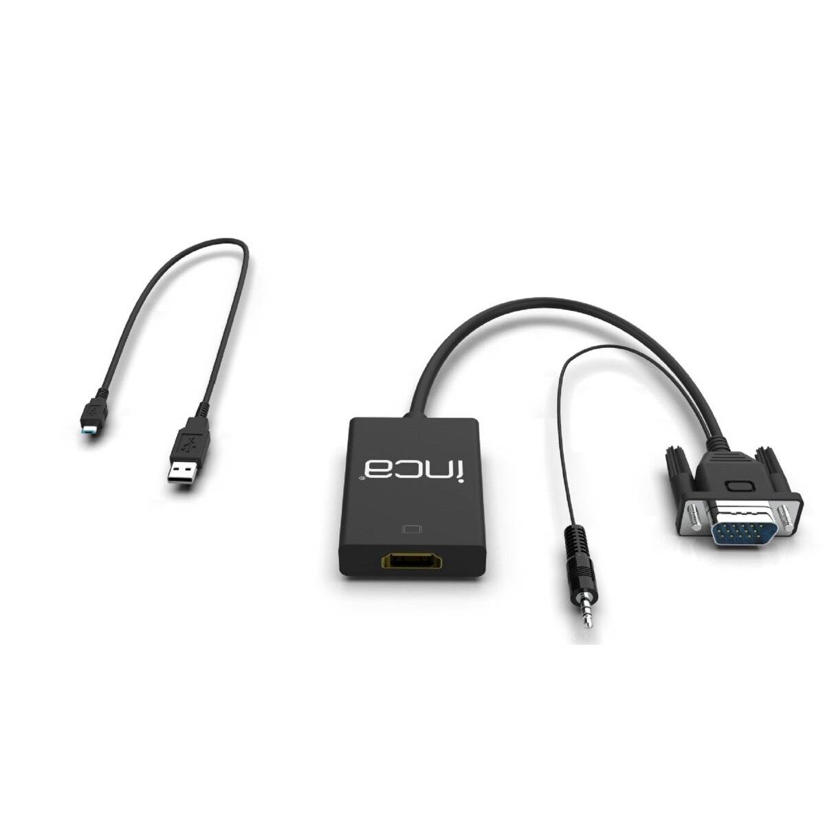 INCA Adapter IVTH-02 VGA + USB-A + Audio > HDMI, 0.2m retail Multimedia-Technik Video/VGA-Adapter